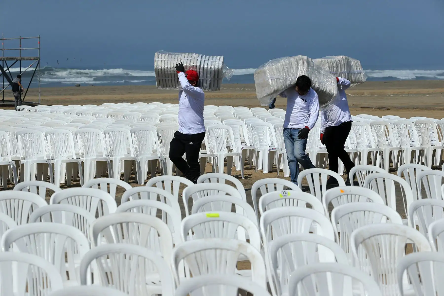 TRUJILLO PERÚ - ENERO 18. Huanchaco va quedando lista para recibir al Papa Francisco. Foto: ANDINA/Pável Ugaz