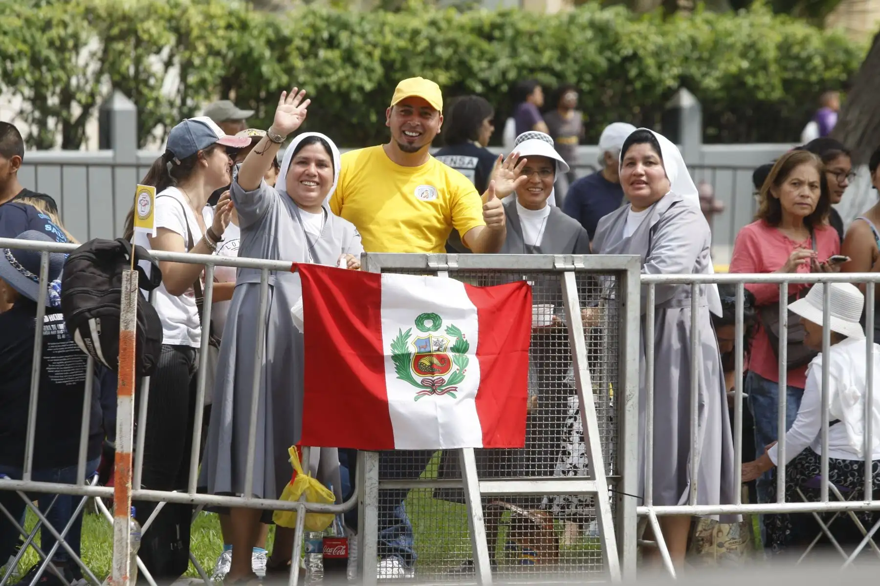 LIMA PERÚ - ENERO 18. Miles de fieles ya esperan la llegada del Papa Francisco al Perú. Foto: ANDINA/Eddy Ramos