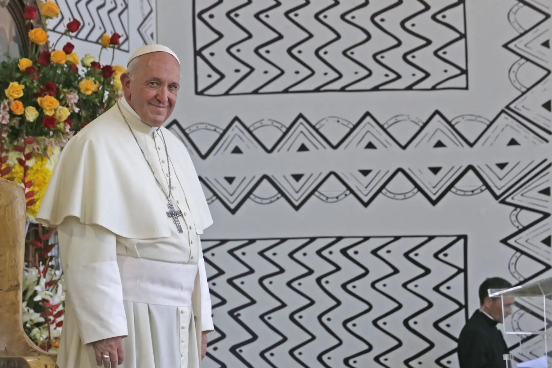 PUERTO MALDONADO PERÚ – ENERO 19. Papa Francisco en el Instituto Jorge Basadre. Foto:ANDINA/Carlos Lezama