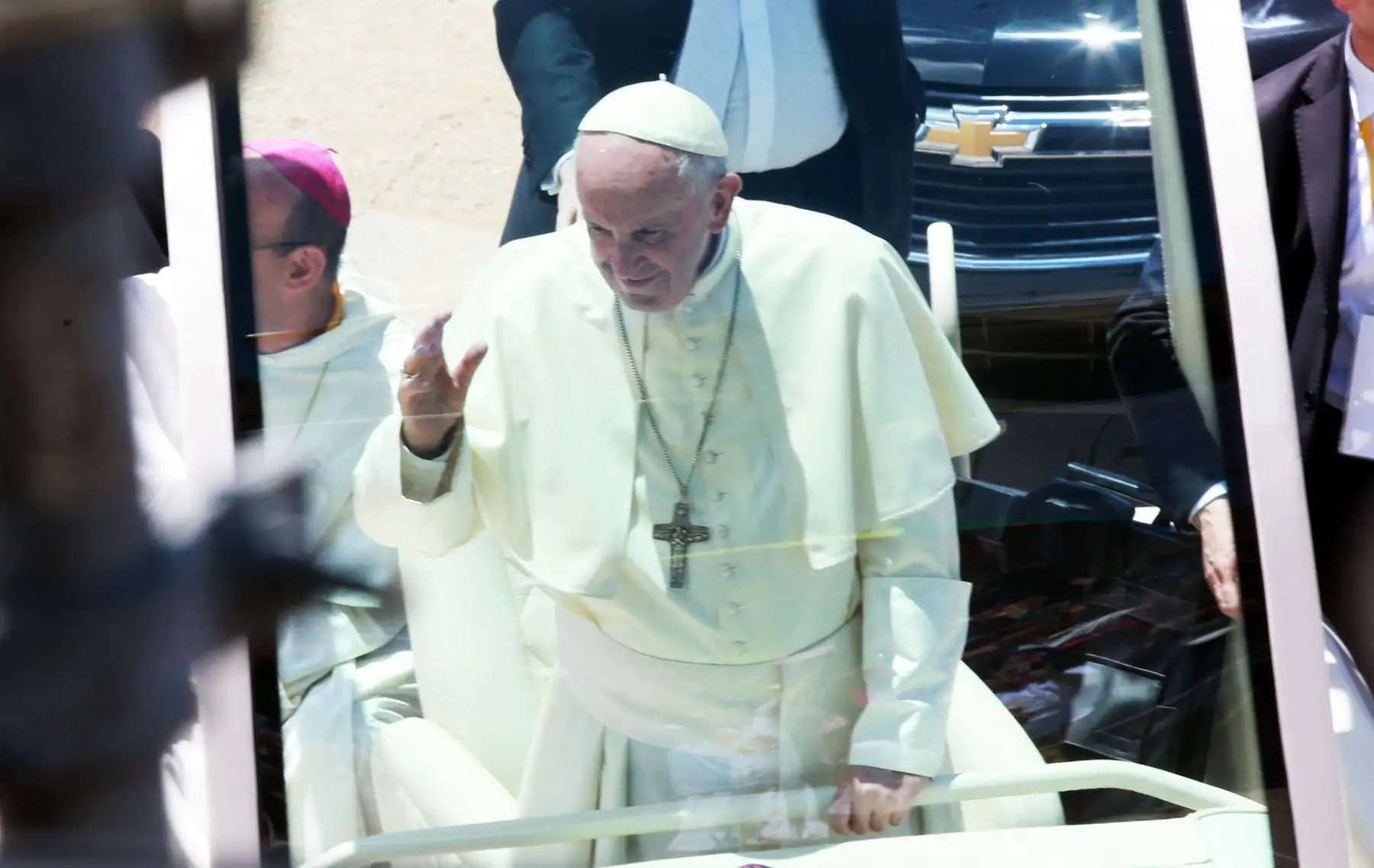 PUERTO MALDONADO PERU-ENERO-19. Papa Francisco se dirije  a reunión con niños  del  hogar Principito . Foto: ANDINA/Jhony Laurente
