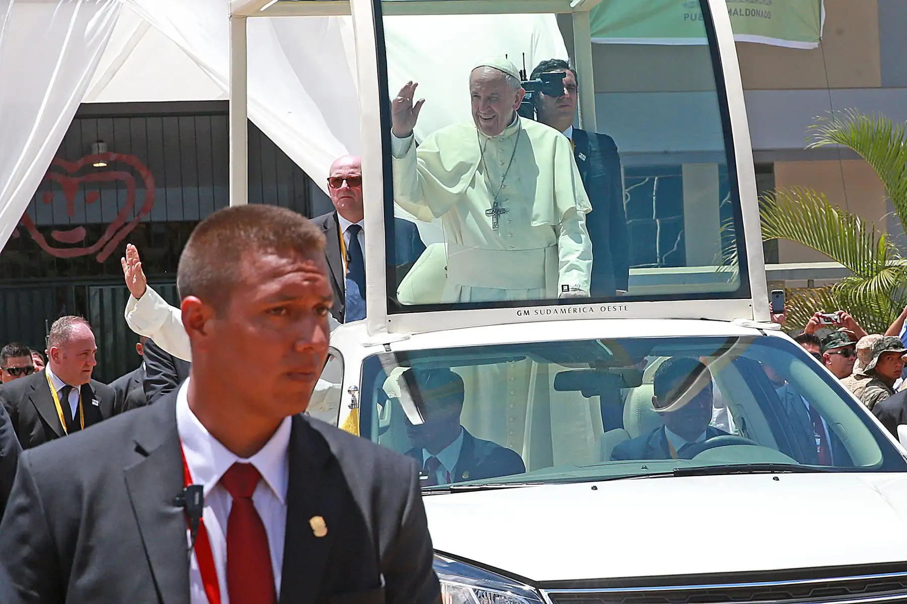 PUERTO MALDONADO PERÚ - ENERO 19. Papa Francisco llega  a Puerto Maldonado. Foto: ANDINA/Vidal Tarqui