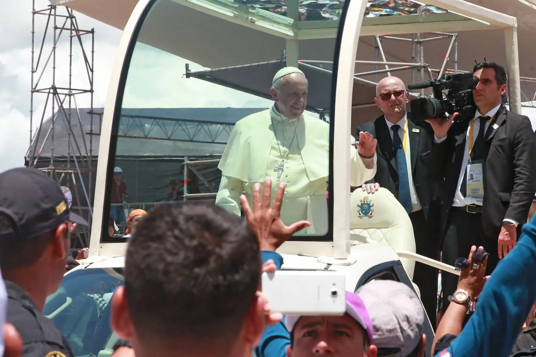 PUERTO MALDONADO PERÚ - ENERO 19. Papa Francisco llega  a Puerto Maldonado. Foto: ANDINA/Vidal Tarqui