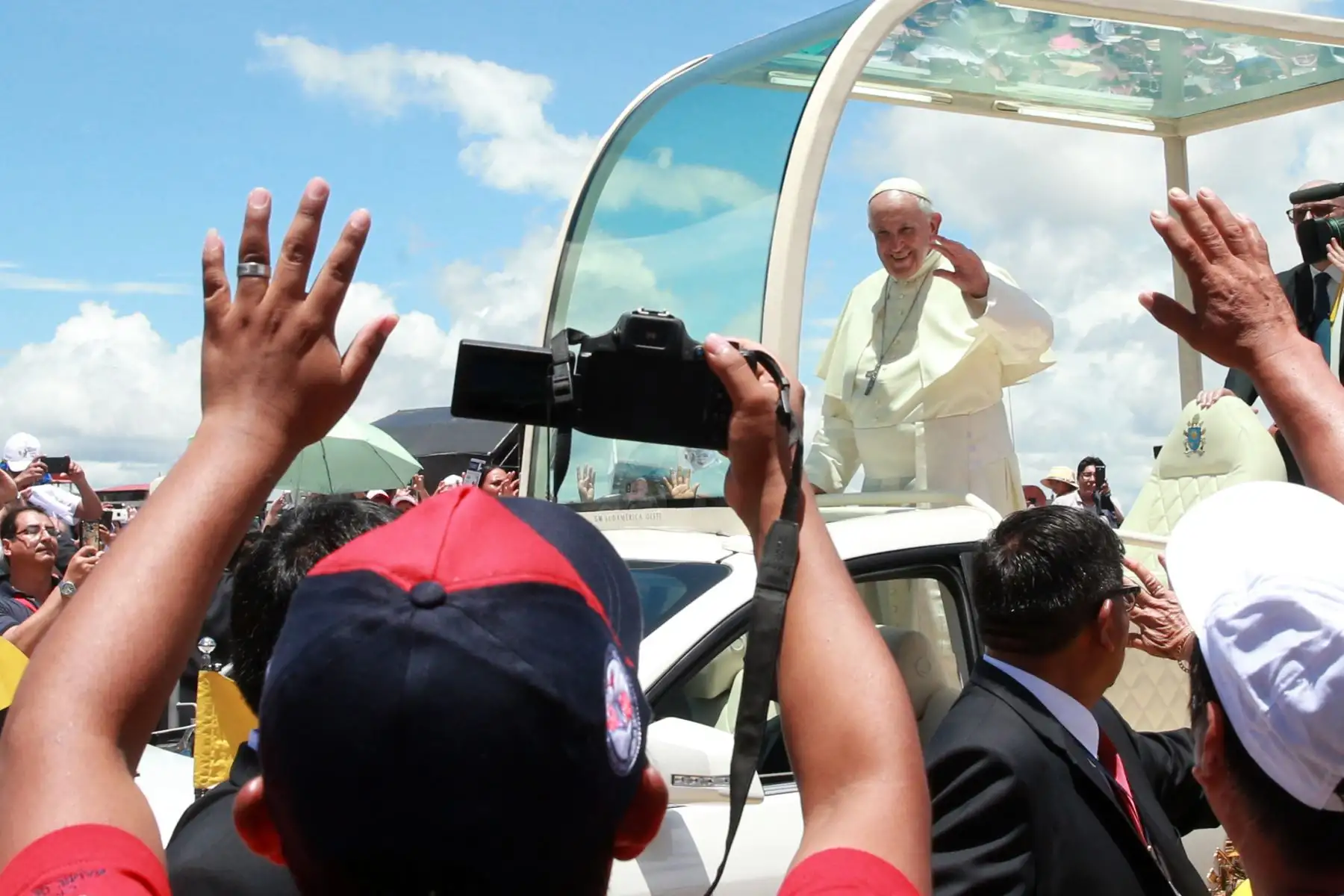 PUERTO MALDONADO PERÚ - ENERO 19. Papa Francisco llega  a Puerto Maldonado. Foto: ANDINA/Vidal Tarqui