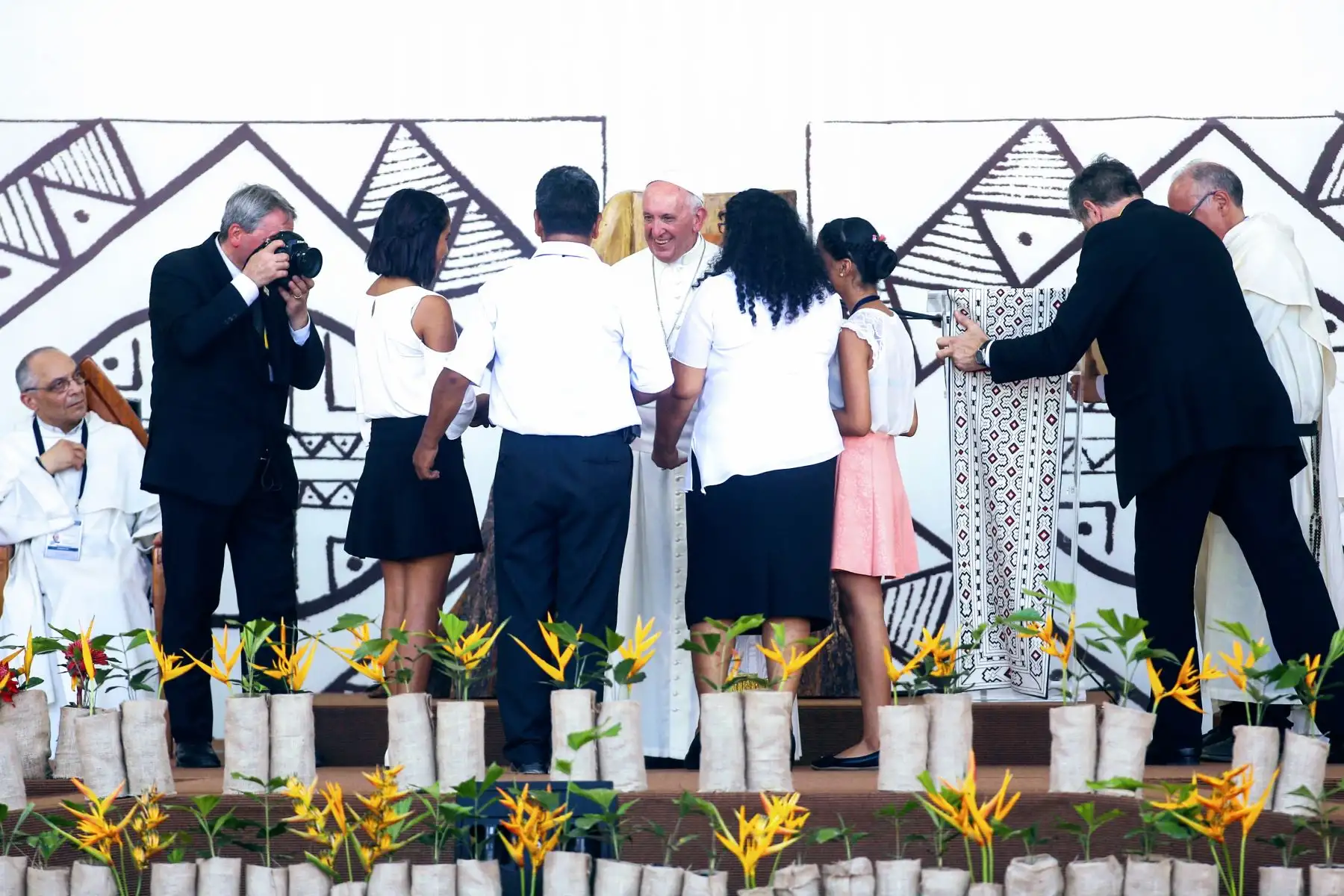PUERTO MALDONADO  PERÚ - ENERO19. Papa Francisco se encuentra con fieles en la explanada del instituto Jorge Basadre, de Puerto Maldonado.Foto: ANDINA/Luis Iparraguirre