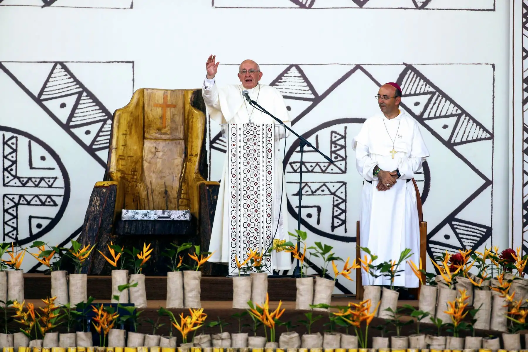 PUERTO MALDONADO  PERÚ - ENERO19. Papa Francisco se encuentra con fieles en la explanada del instituto Jorge Basadre, de Puerto Maldonado.Foto: ANDINA/Luis Iparraguirre