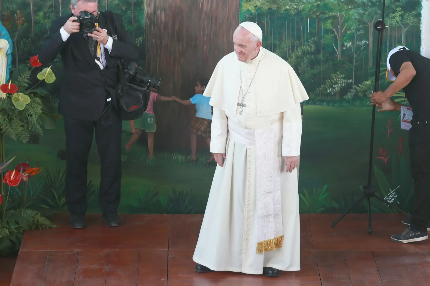 PUERTO MALDONADO PERÚ - ENERO19. Papa Francisco visita albergue Principito. Foto: ANDINA/Norman Córdova