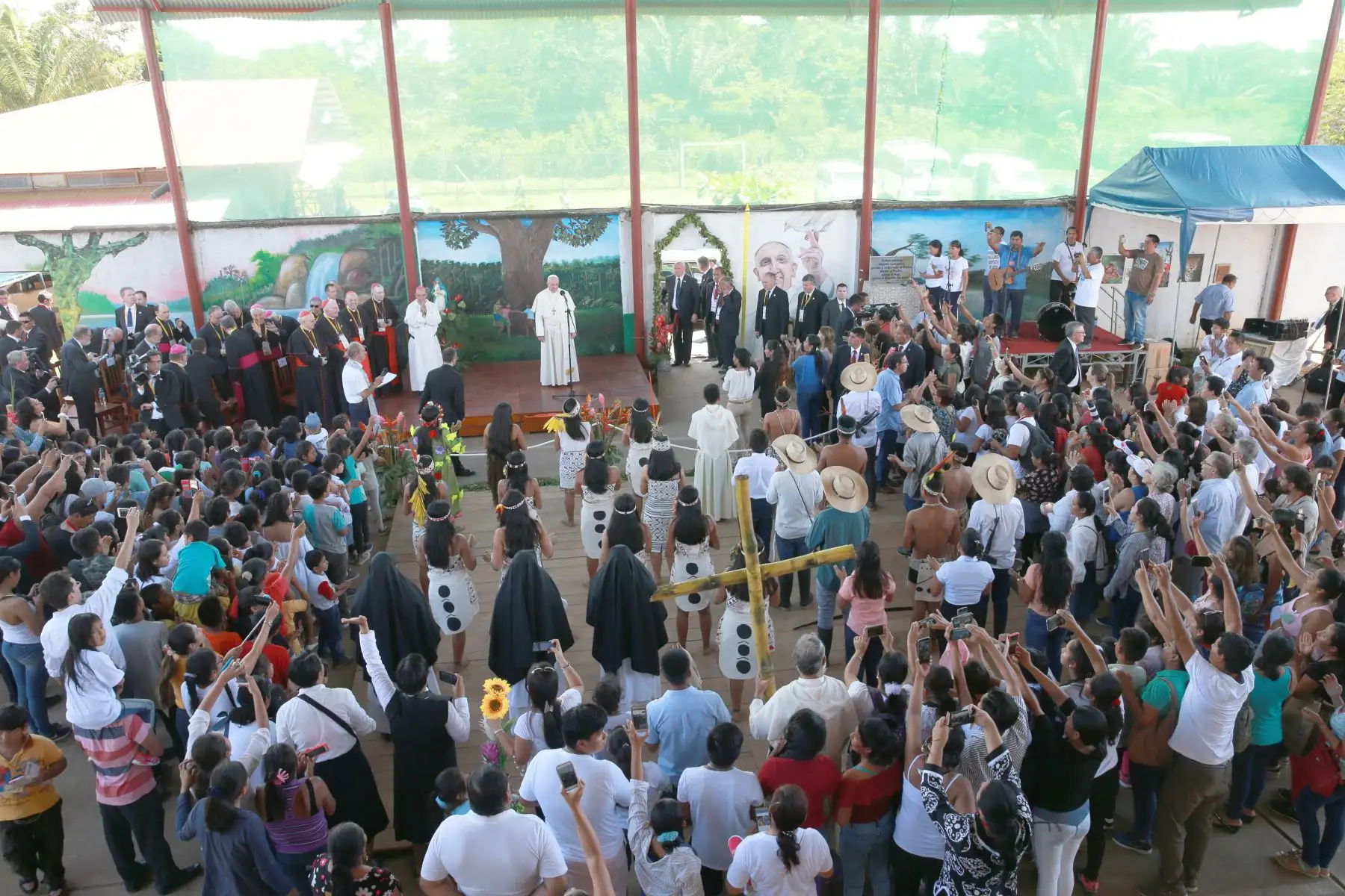 PUERTO MALDONADO PERÚ - ENERO19. Papa Francisco visita albergue Principito. Foto: ANDINA/Norman Córdova