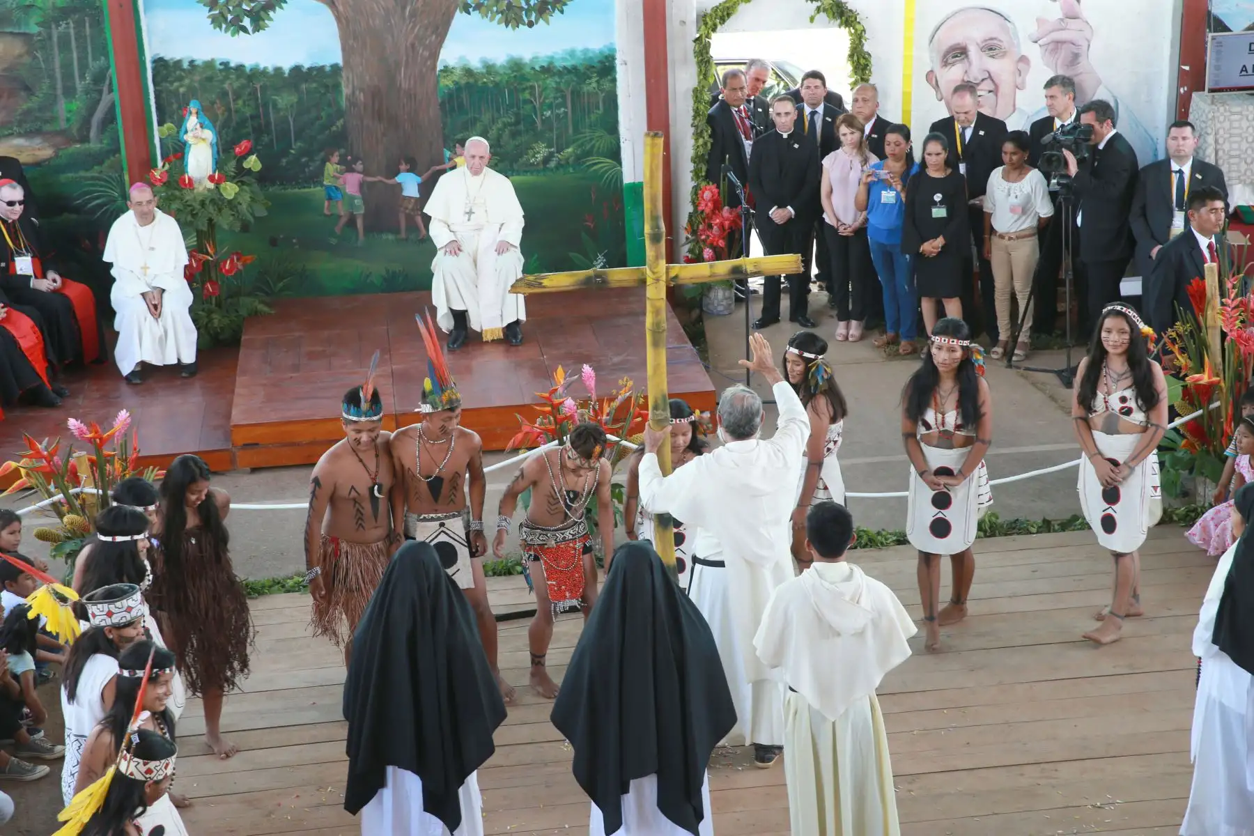 PUERTO MALDONADO PERÚ - ENERO19. Papa Francisco visita albergue Principito. Foto: ANDINA/Norman Córdova