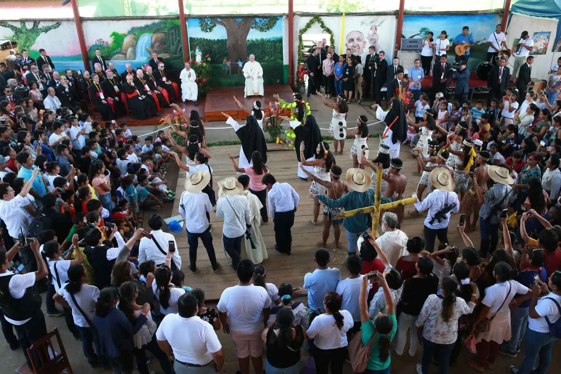 PUERTO MALDONADO PERÚ - ENERO19. Papa Francisco visita albergue Principito. Foto: ANDINA/Norman Córdova