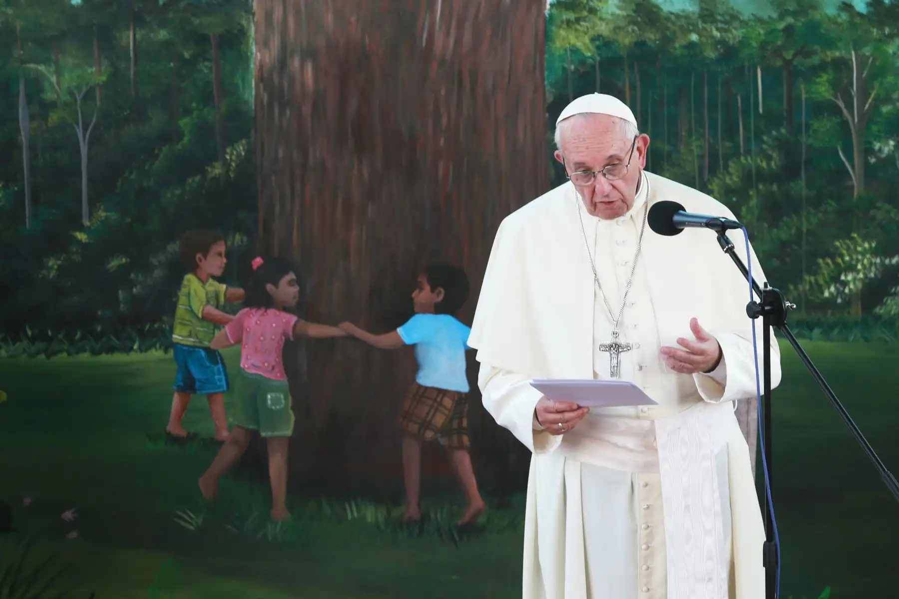 PUERTO MALDONADO PERÚ - ENERO19. Papa Francisco visita albergue Principito. Foto: ANDINA/Norman Córdova