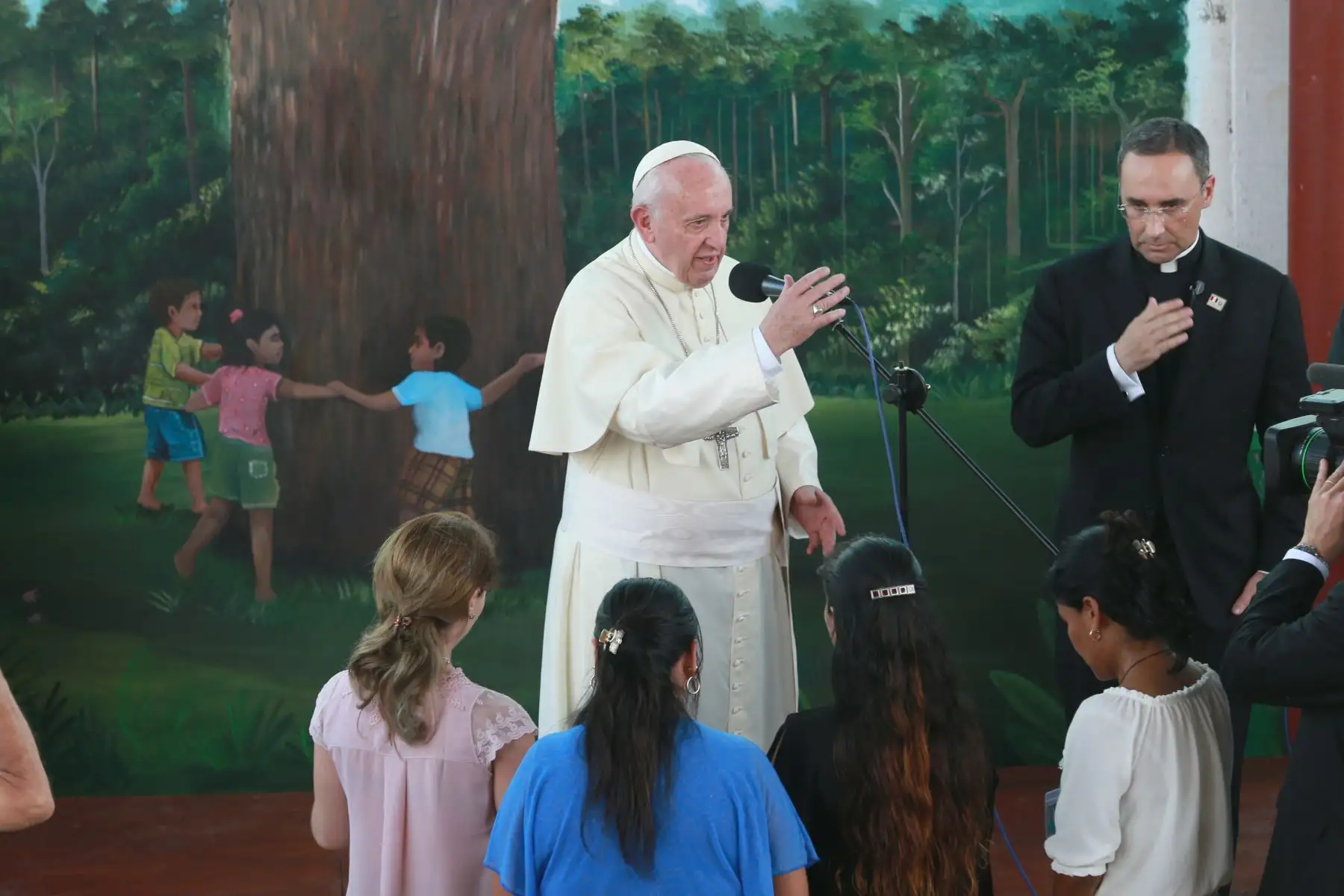 PUERTO MALDONADO PERÚ - ENERO19. Papa Francisco visita albergue Principito. Foto: ANDINA/Norman Córdova