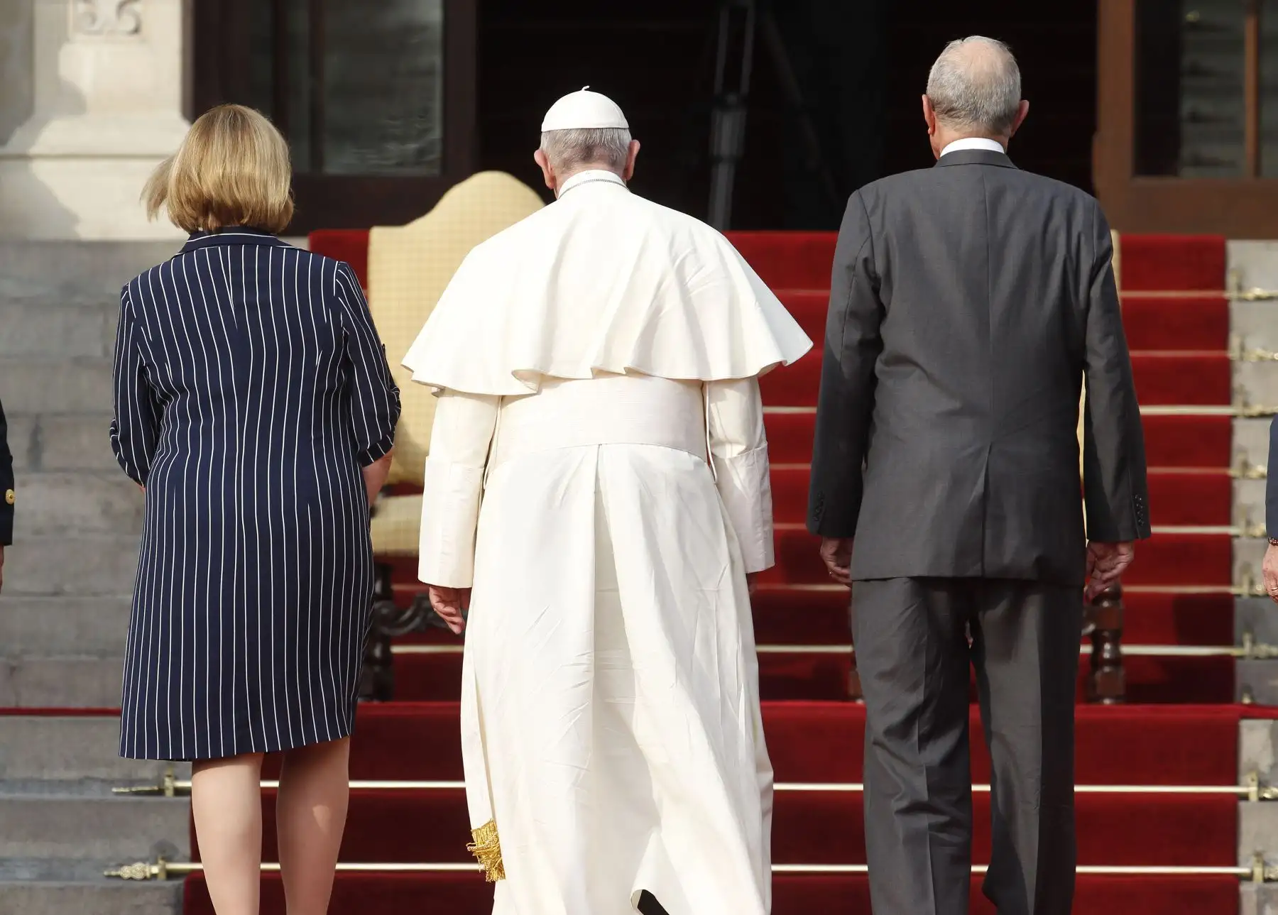 LIMA PERÚ - ENERO 19. Papa Francisco vista Palacio de Gobierno  y se reúne con Presidente Kuczynski. Foto: ANDINA/Carolina Urra