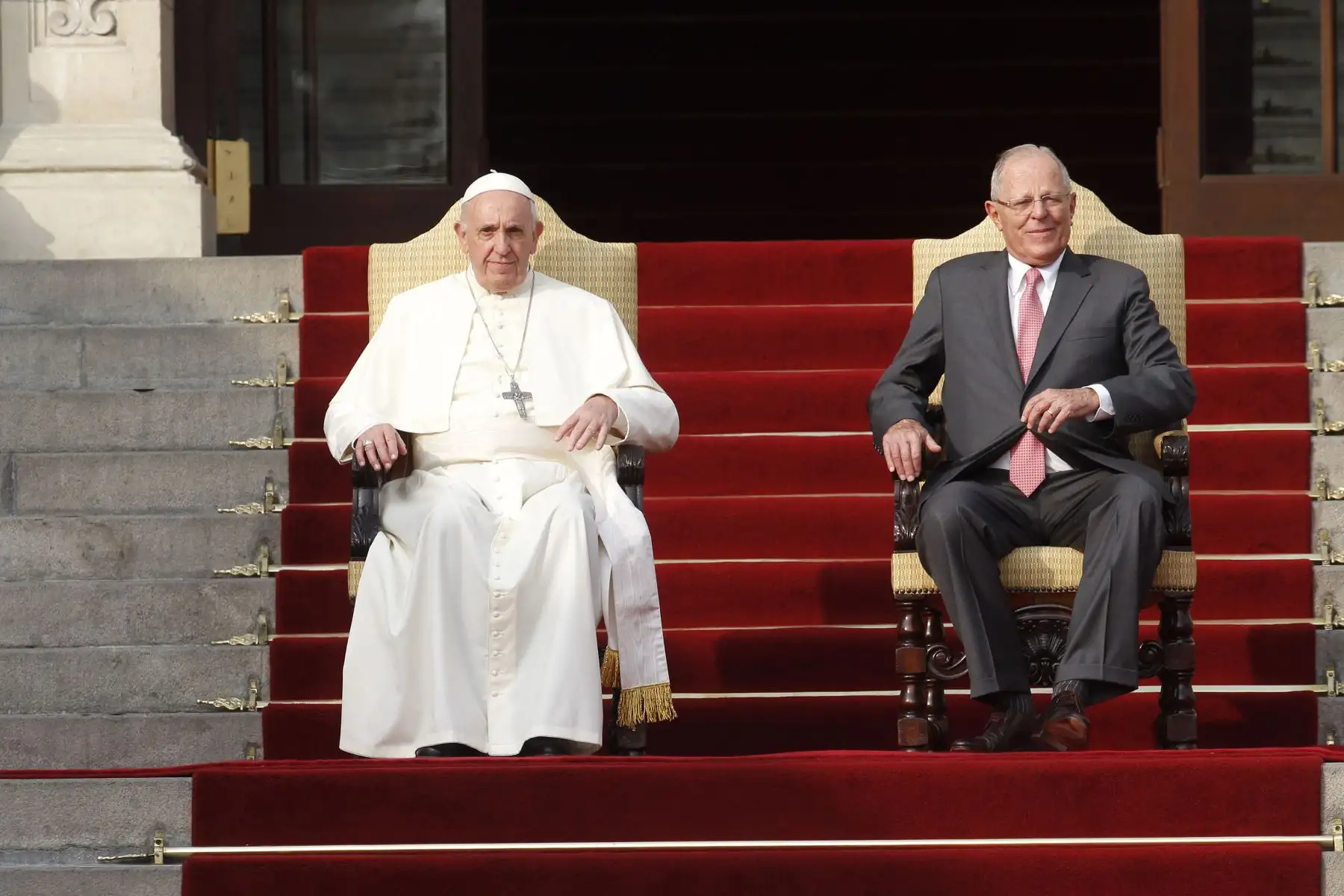 LIMA PERÚ - ENERO 19. Papa Francisco vista Palacio de Gobierno  y se reúne con Presidente Kuczynski. Foto: ANDINA/Carolina Urra