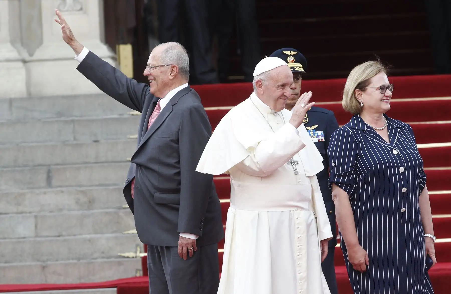 LIMA PERÚ - ENERO 19. Papa Francisco vista Palacio de Gobierno  y se reúne con Presidente Kuczynski. Foto: ANDINA/Carolina Urra