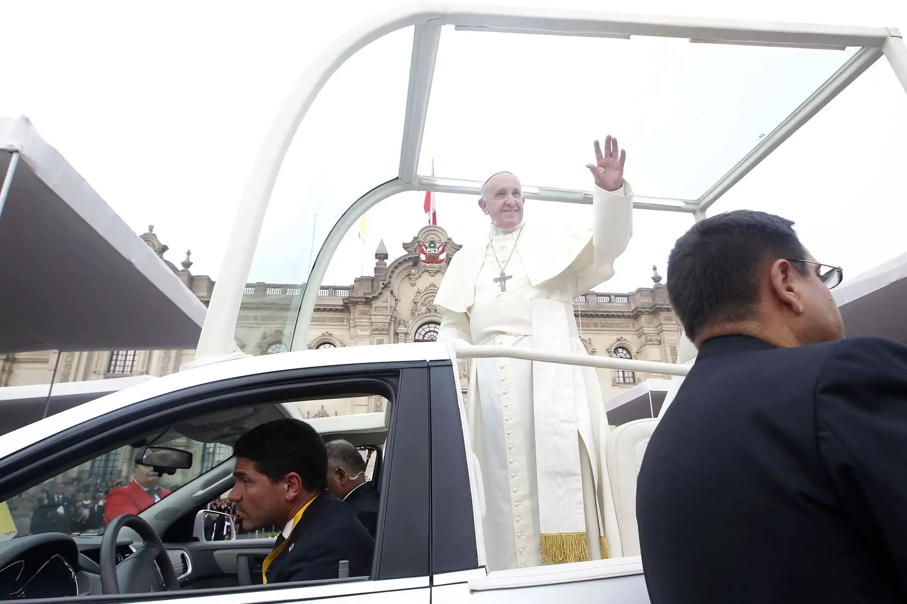 LIMA PERÚ - ENERO 19. Papa Francisco vista Palacio de Gobierno  y se reúne con Presidente Kuczynski. Foto: ANDINA/Carolina Urra