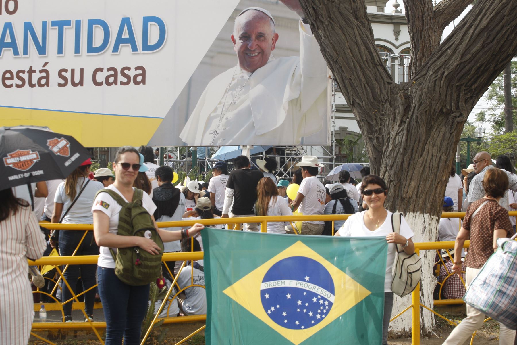 Feligreses extranjeros participan de actividades del Papa Francisco.Foto:  ANDINA/Eddy Ramos.