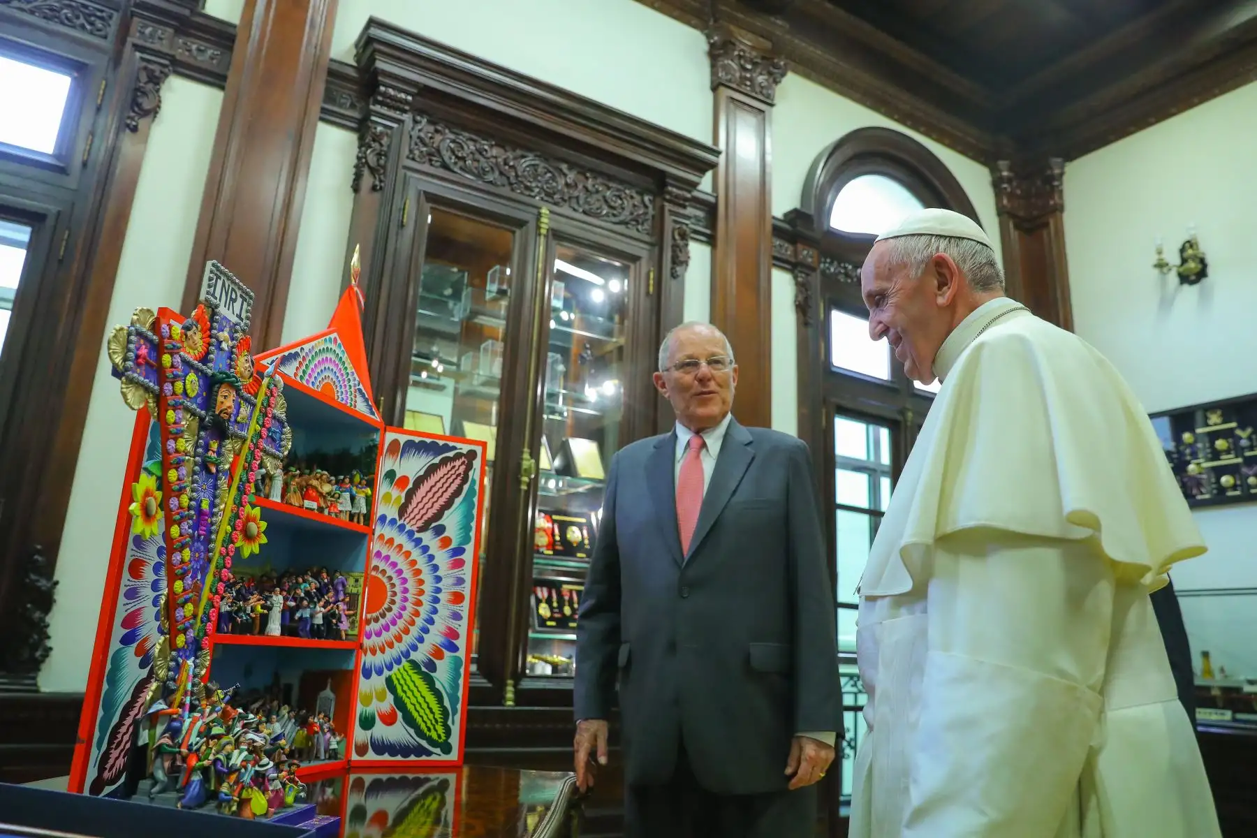 LIMA PERÚ - ENERO 19. Papa Francisco vista Palacio de Gobierno  y se reúne con Presidente Kuczynski. Foto: ANDINA/Prensa Presidencia