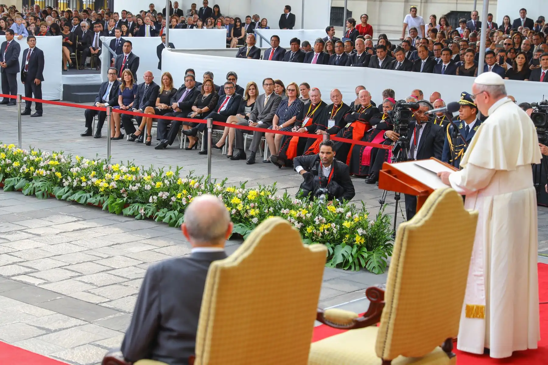 LIMA PERÚ - ENERO 19. Papa Francisco vista Palacio de Gobierno  y se reúne con Presidente Kuczynski. Foto: ANDINA/Prensa Presidencia