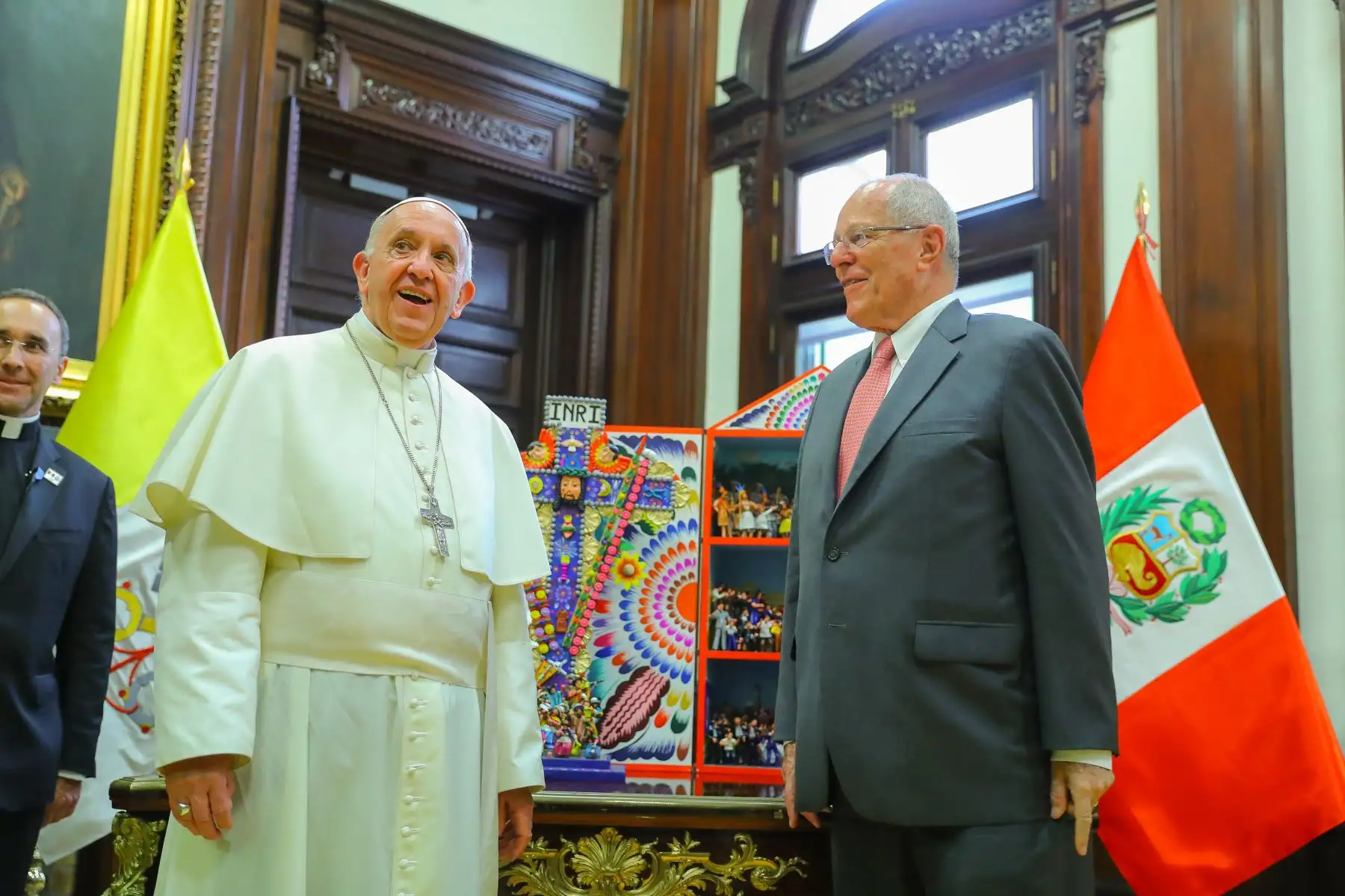 LIMA PERÚ - ENERO 19. Papa Francisco vista Palacio de Gobierno  y se reúne con Presidente Kuczynski. Foto: ANDINA/Prensa Presidencia