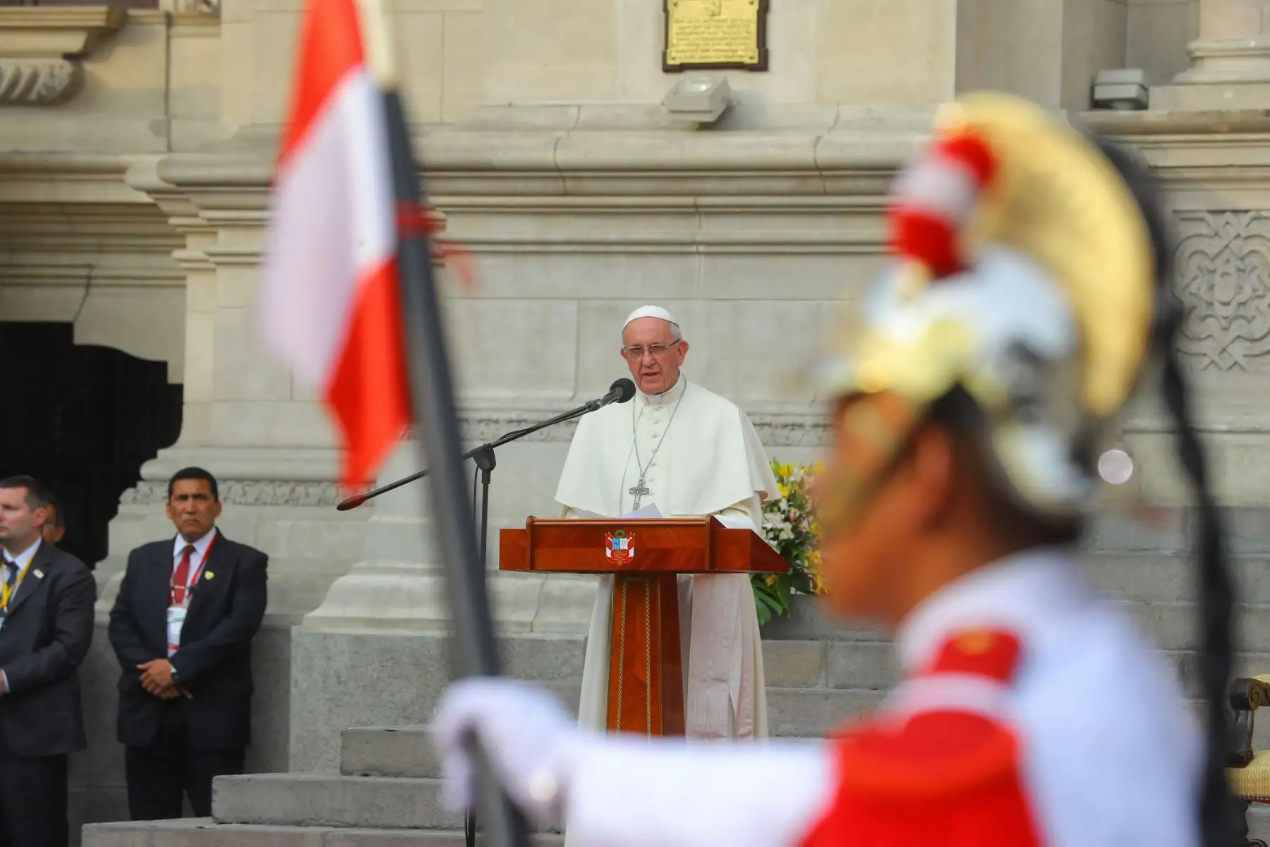 LIMA PERÚ - ENERO 19. Papa Francisco vista Palacio de Gobierno  y se reúne con Presidente Kuczynski. Foto: ANDINA/Prensa Presidencia