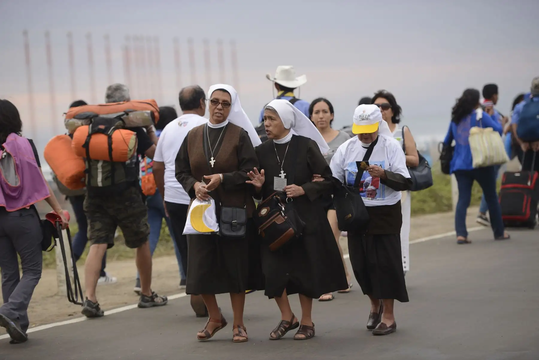 TRUJILLO PERÚ - ENERO 19. Ultimos preparativos para la visita del Papa Francisco en la ciudad de Trujillo. Foto: ANDINA/Elias Alfageme