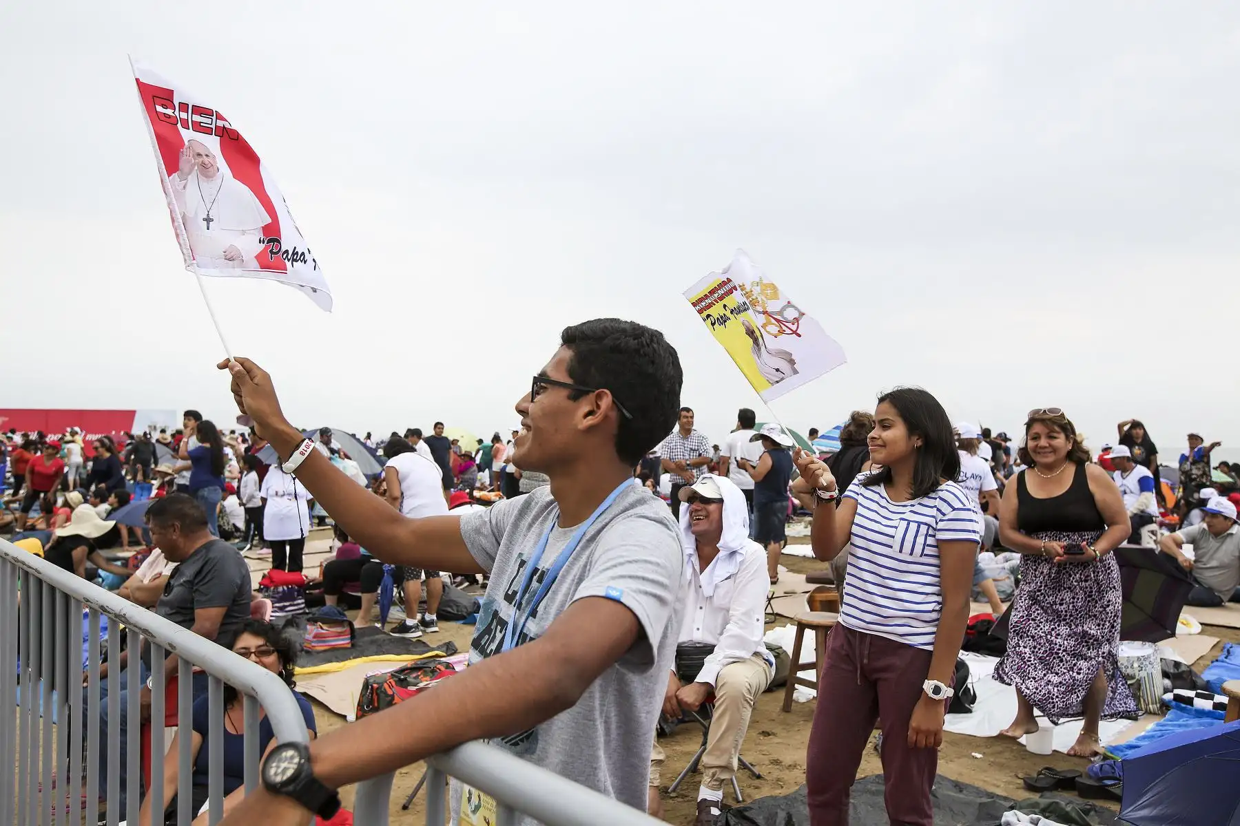 TRUJILLO PERÚ - ENERO 19. Ultimos preparativos para la visita del Papa Francisco en la ciudad de Trujillo. Foto: ANDINA/Roberto Cáceres