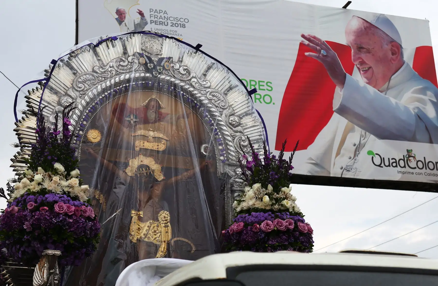 TRUJILLO PERÚ - ENERO 19. Ultimos preparativos para la visita del Papa Francisco en la ciudad de Trujillo. Foto: ANDINA/Jose Tejada