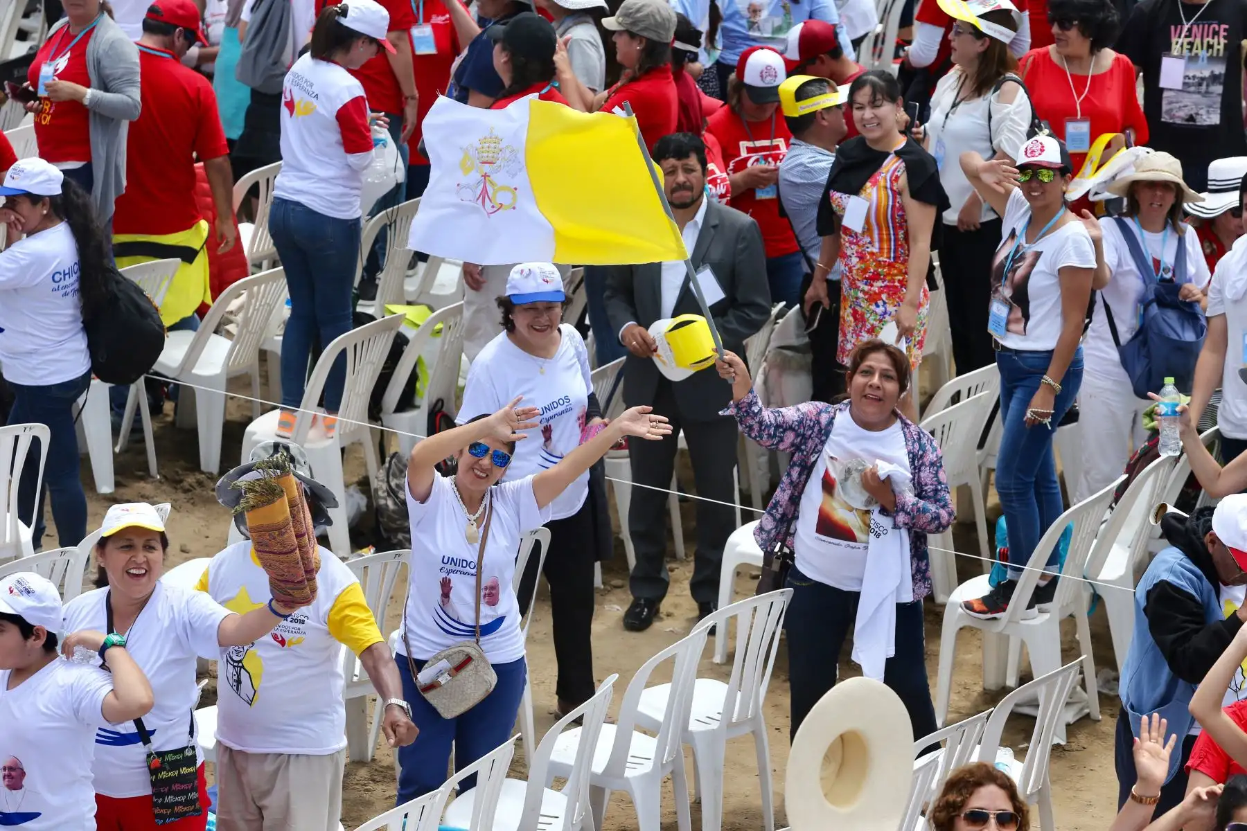 TRUJILLO PERÚ - ENERO 20.Papa Francisco ofició misa a miles de feligreses en la explanada de Huanchaco-Trujillo. Foto: ANDINA/Pável Ugaz