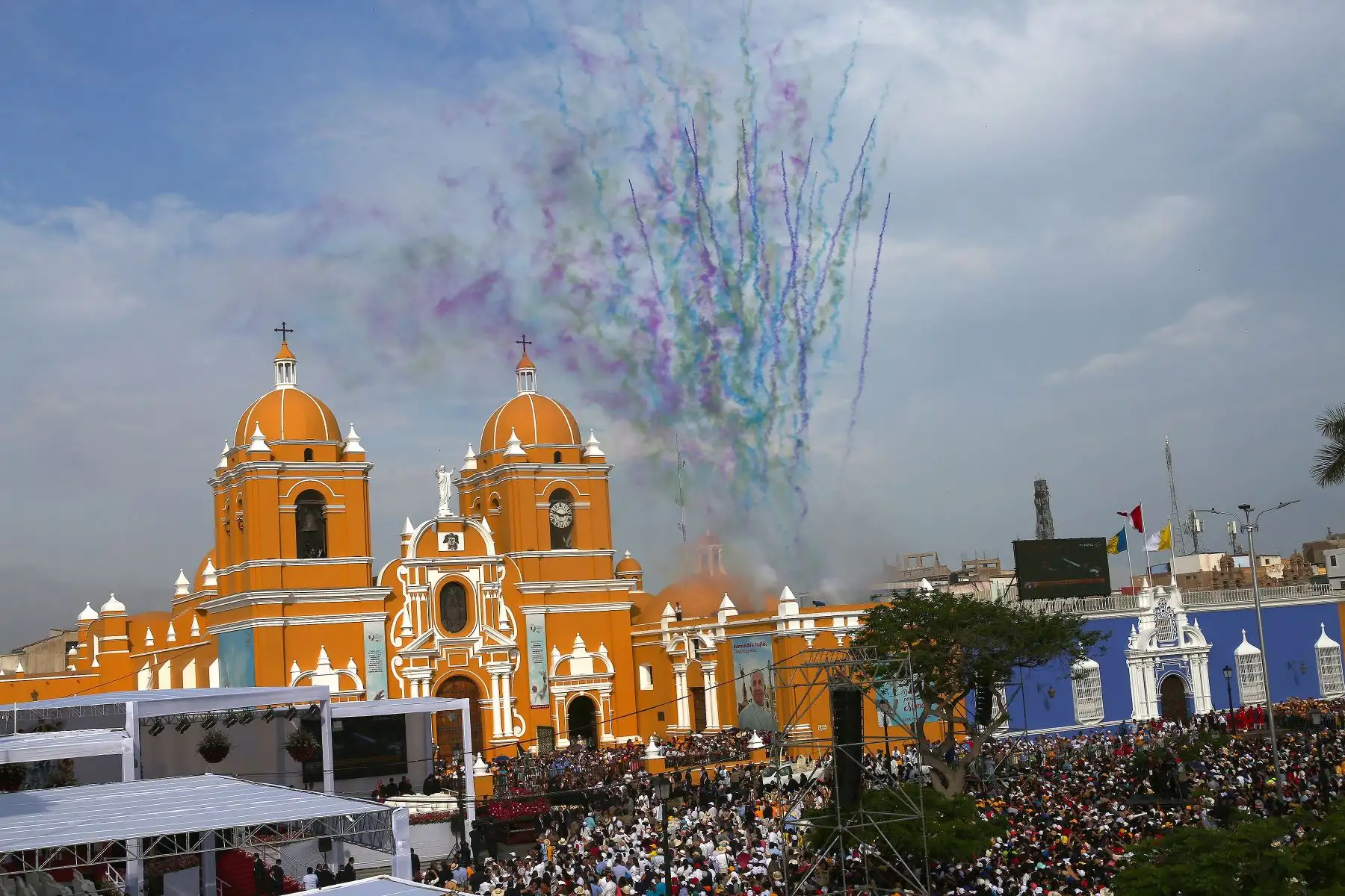 TRUJILLO PERÚ - ENERO 20. Papa Francisco en Celebración Mariana de la Virgen de la Puerta. Foto: ANDINA/Jose Tejada