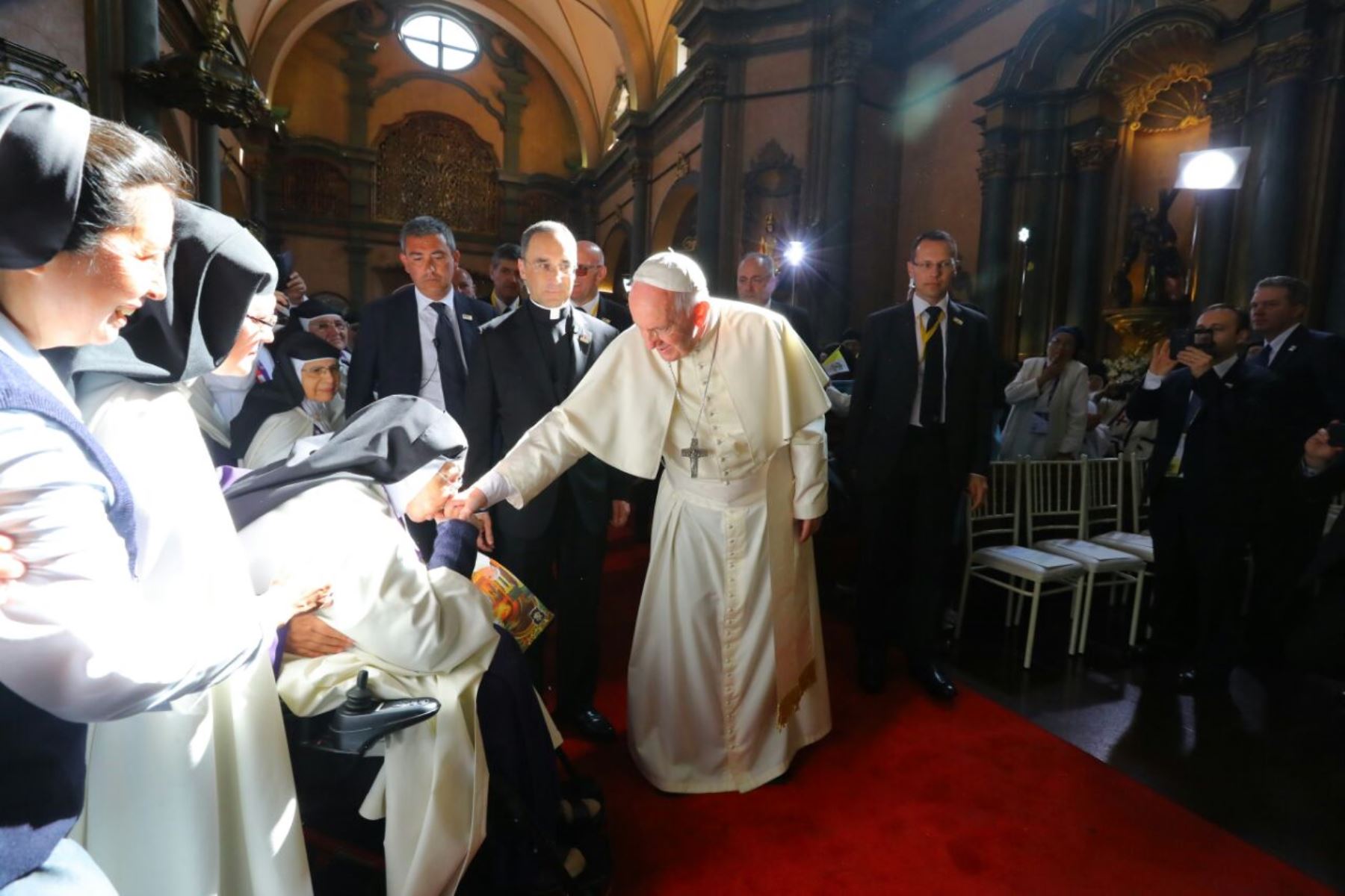 Papa Francisco llega a las Nazarenas. Foto: ANDINA/Prensa Presidencia