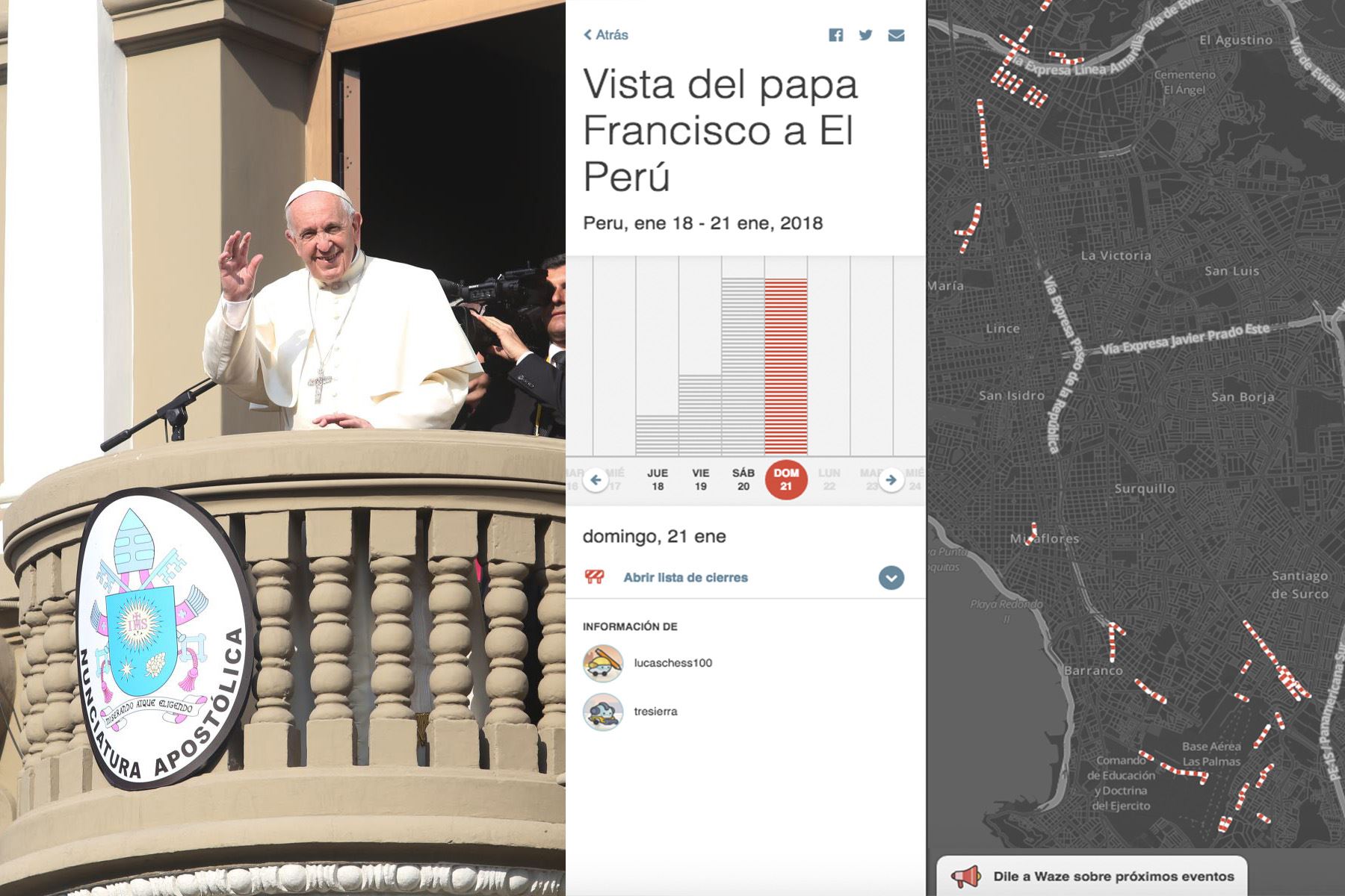 Aplicación Waze brinda recomendaciones para llegar a la misa en Las Palmas