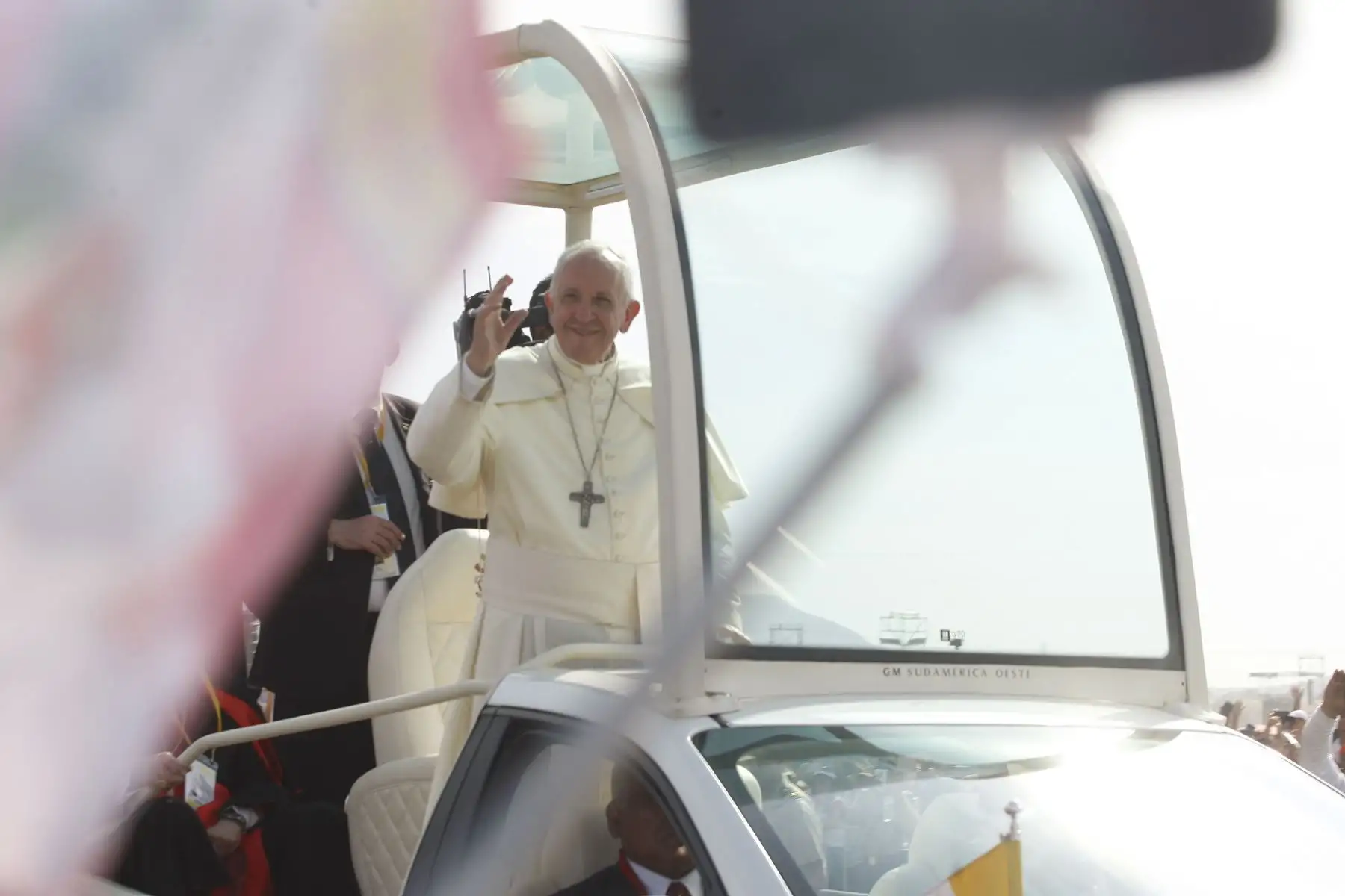 LIMA- PERÚ- 21 ENERO.  Miles de fieles participan en la base Las Palmas en misa realizada por el Papa Francisco. Foto: ANDINA/Eddy Ramos.