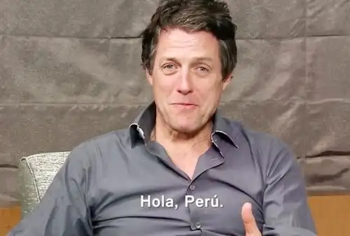 Hugh Grant envía cálido saludo a los peruanos.