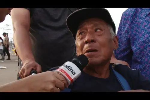 Foto ANDINA: David Saboya López, de 83 años, llegó con mucha ilusión a ver al Papa Francisco
