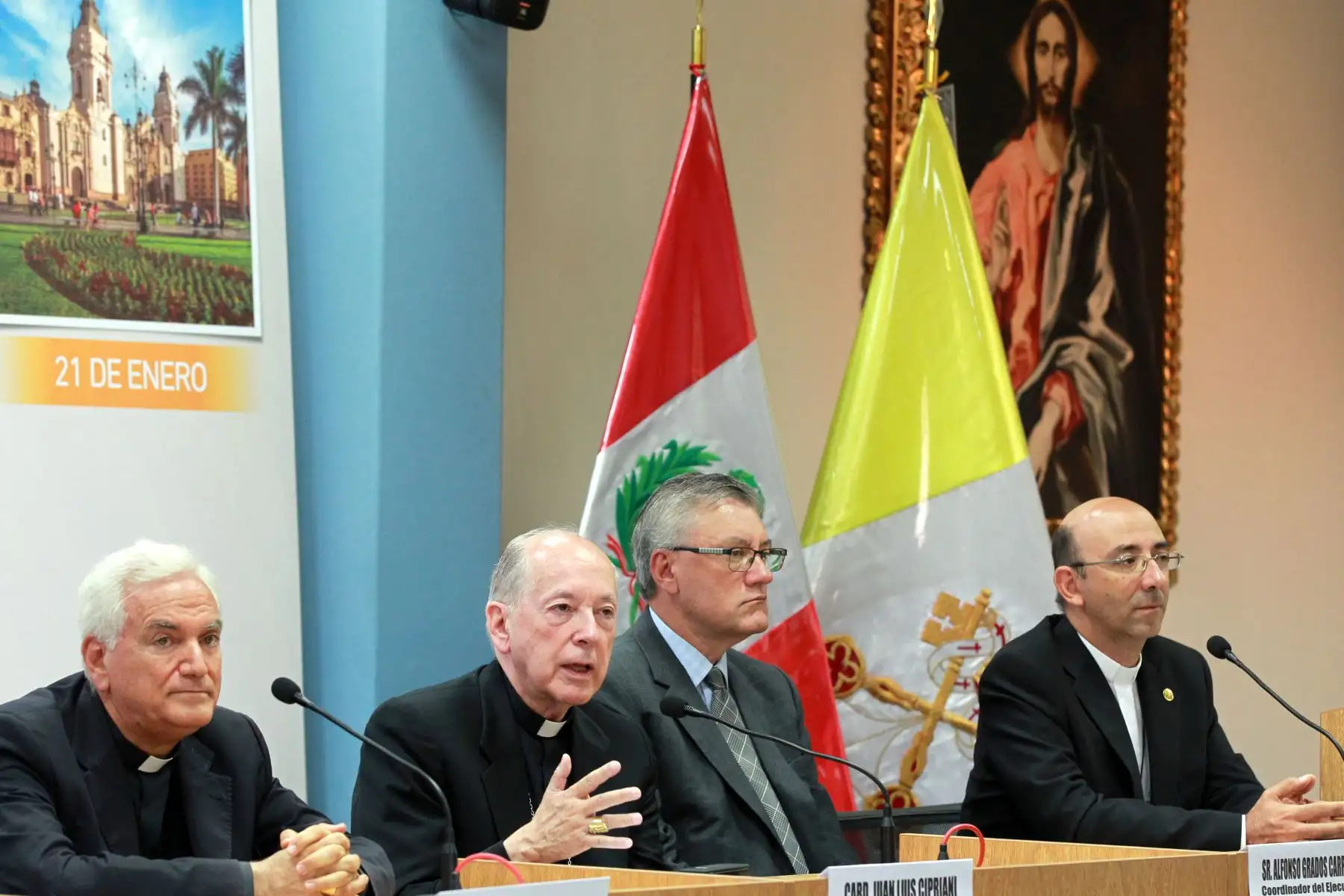 LIMA,PERÚ.ENERO 22. Conferencia de prensa de los representantes de la Iglesia católica en el Perú. Foto: ANDINA/Dante Zegarra.