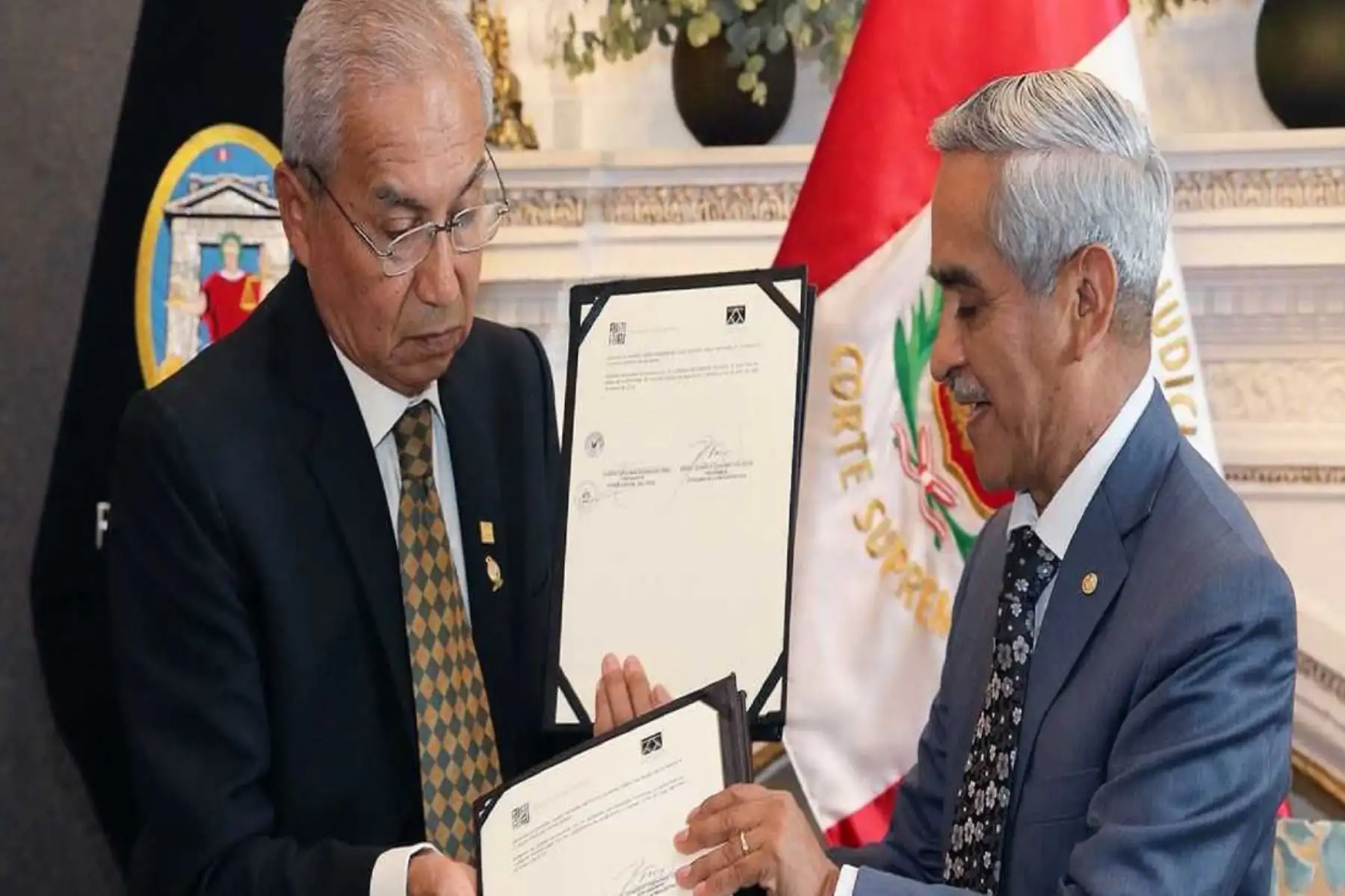 Acuerdo fue firmado entre el presidente del Poder Judicial, Duberlí Rodríguez Tineo, y el titular de la Amag, Pedro Chávarry Vallejos.