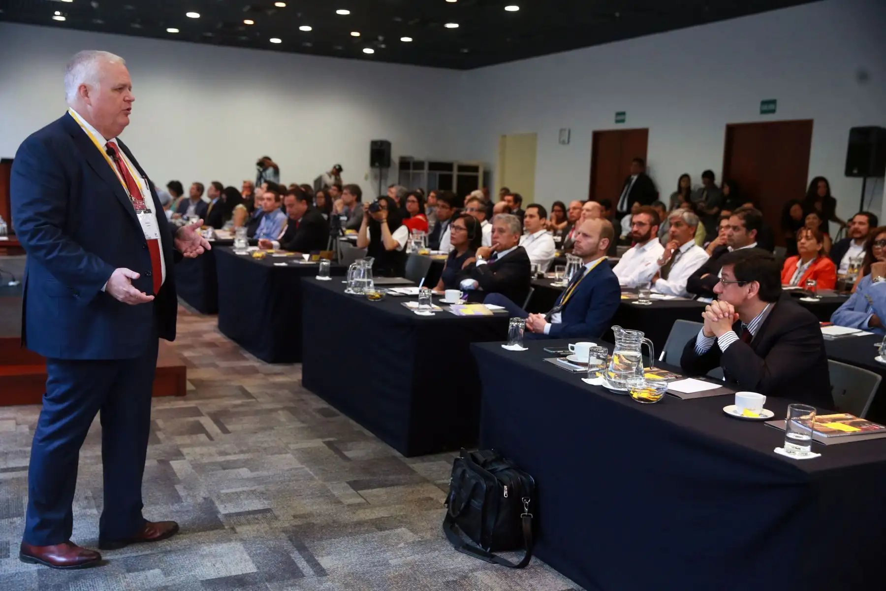 LIMA,PERÚ-ENERO 24.  Exposición de Stephen Landry, en Conferencia Internacional de Hidrocarburos. ANDINA/Vidal Tarqui