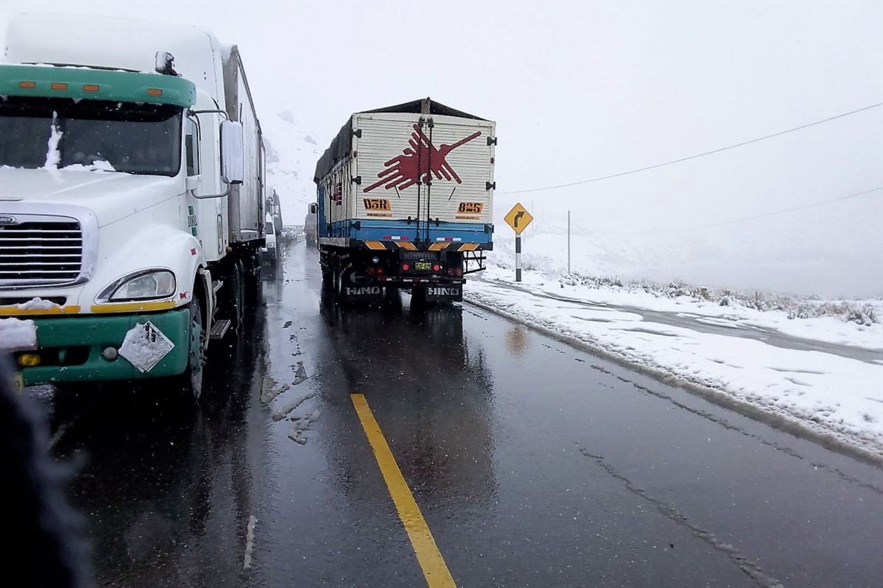 Se normaliza tránsito en la carretera Central al culminar limpieza de nieve. ANDINA/Difusión
