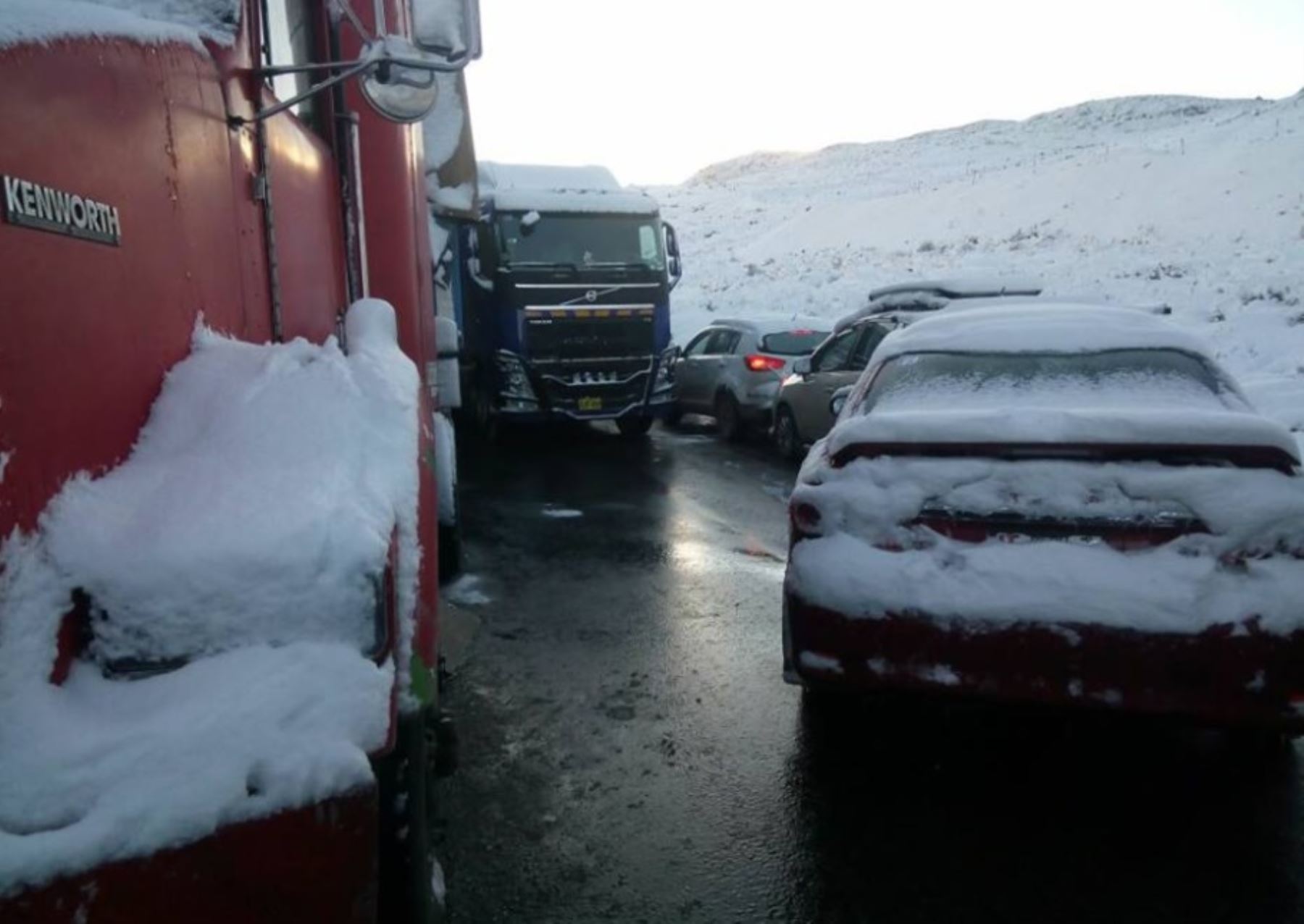 La carretera Central se encuentra bloqueada a consecuencia de la caída de una intensa nevada- ANDINA/Archivo