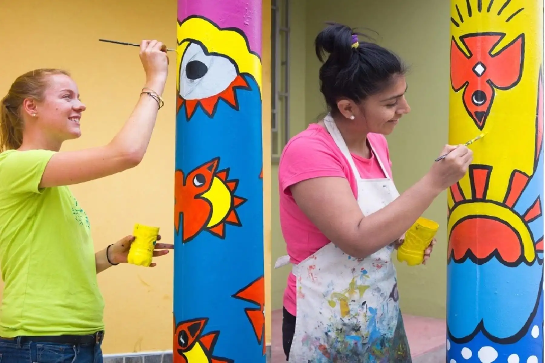 Pintan murales con iconografía de cultura Lambayeque en Túcume. ANDINA