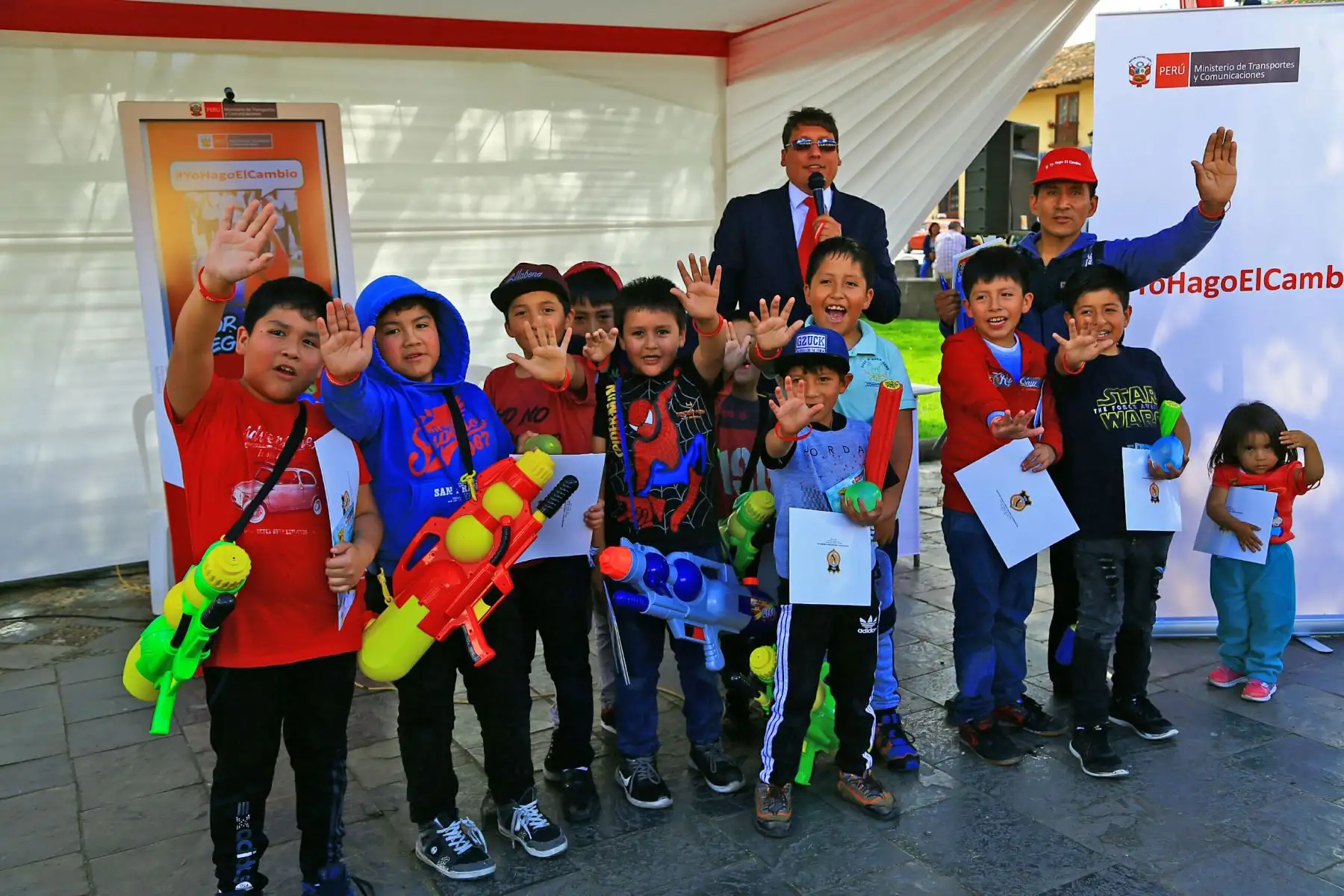 MTC realizo campaña  Yo Hago el Cambio de Seguridad  Vial y el Aplicativo MIKI de seguimiento de las inversiones, en la región de Cajamarca.Foto: ANDINA/ MTC
