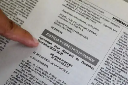 Gobierno aprueba Plan Nacional de Derechos Humanos 2018-2021.