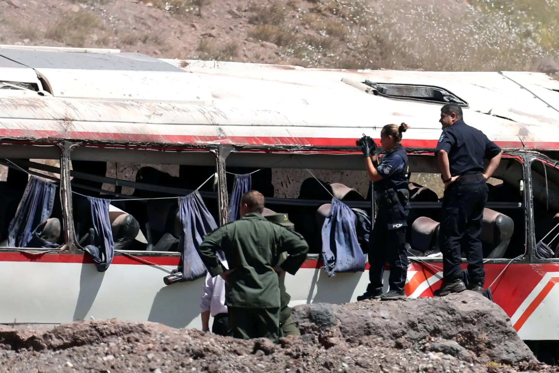 Accidente de bus de escuela chilena de fútbol. Foto: AFP.