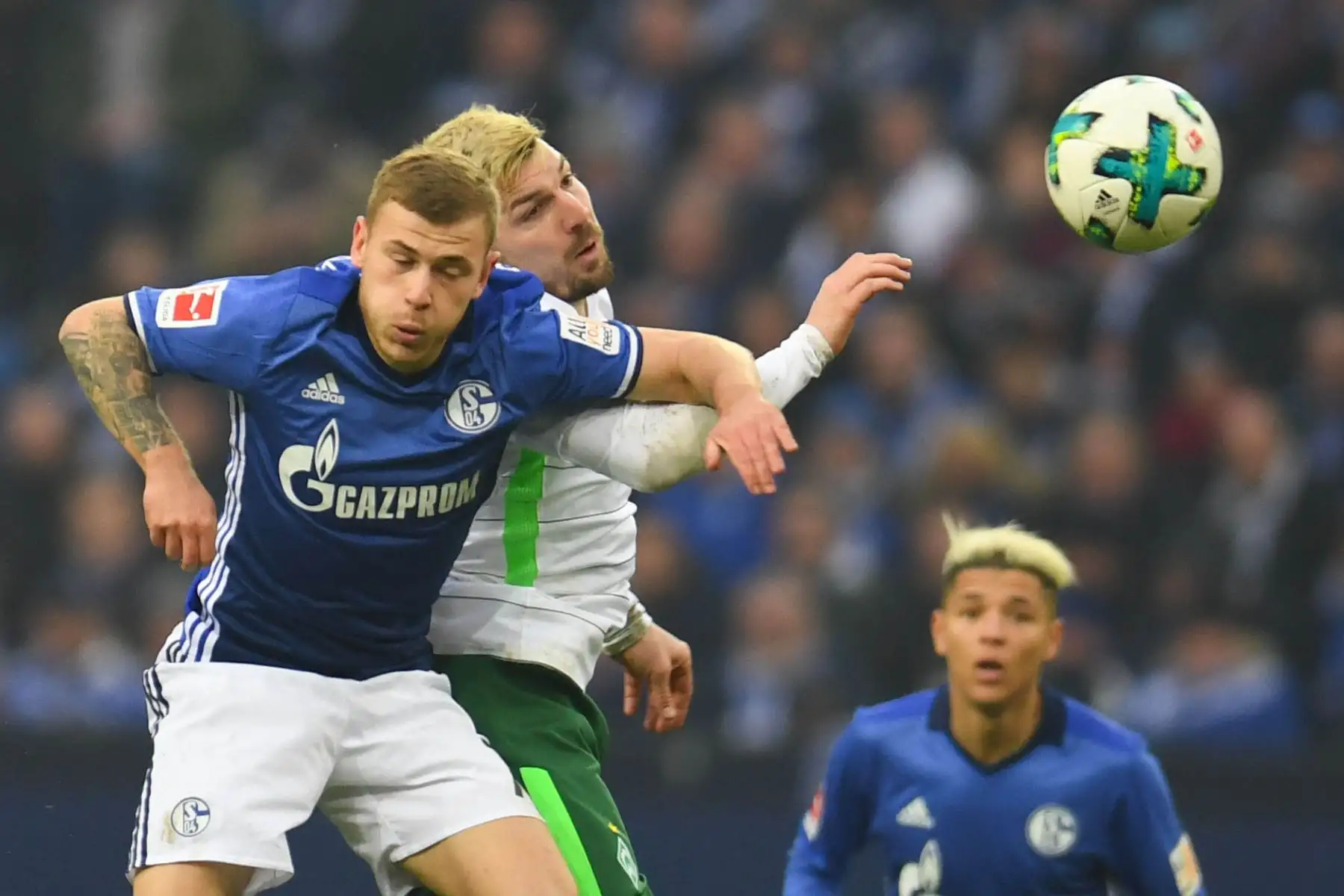 Partido de fútbol de la Bundesliga alemana Schalke 04 contra el Werder Bremen.Foto:AFP