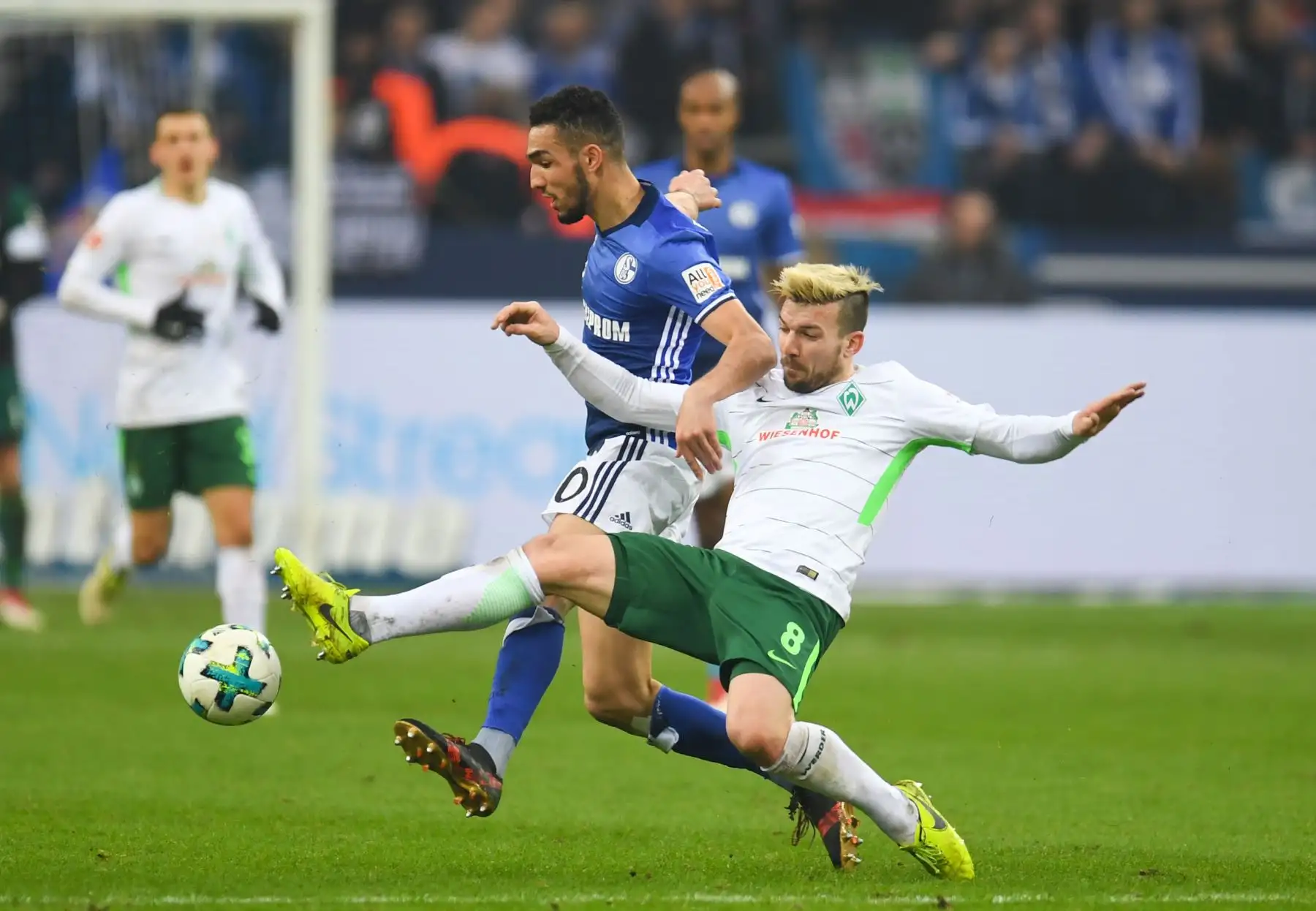 Partido de fútbol de la Bundesliga alemana Schalke 04 contra el Werder Bremen.Foto:AFP