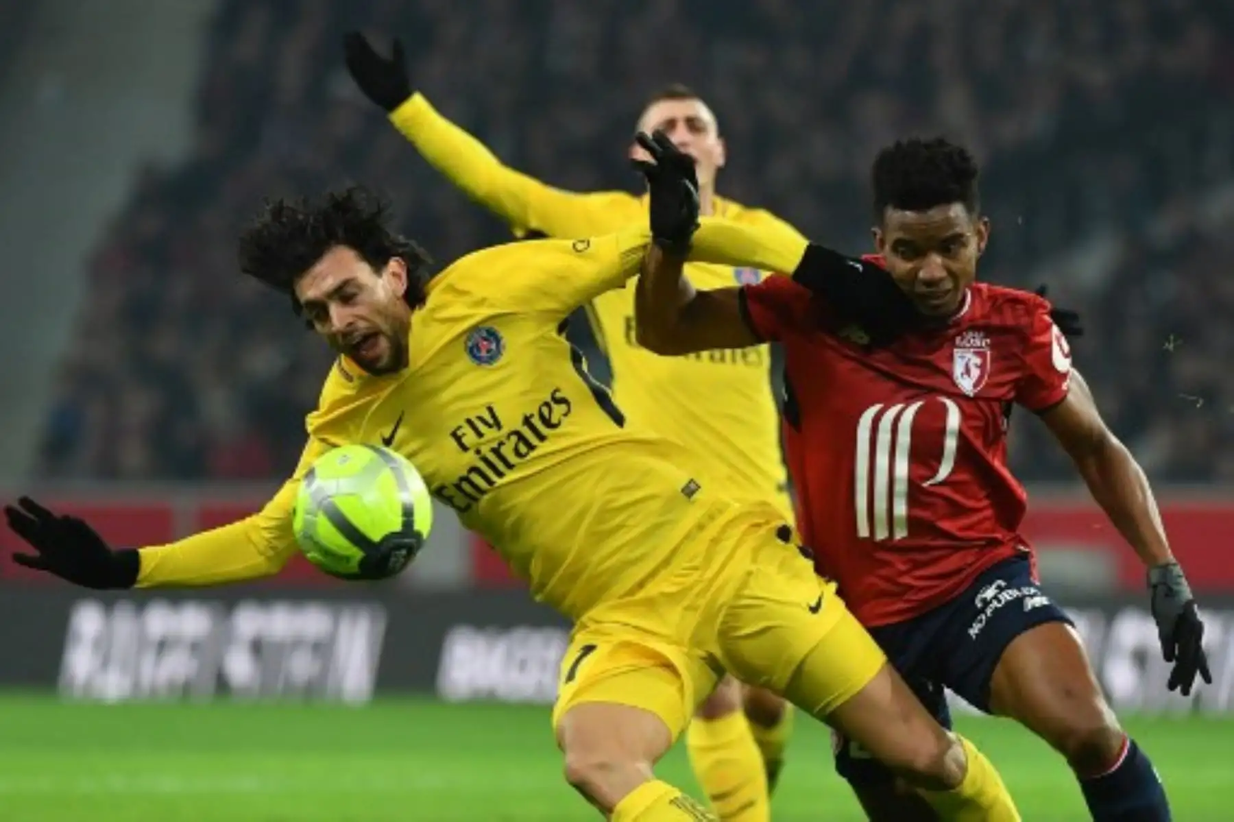 Partido de fútbol L1 francés entre Lille Losc y Paris Saint-Germain (PSG).Foto:AFP