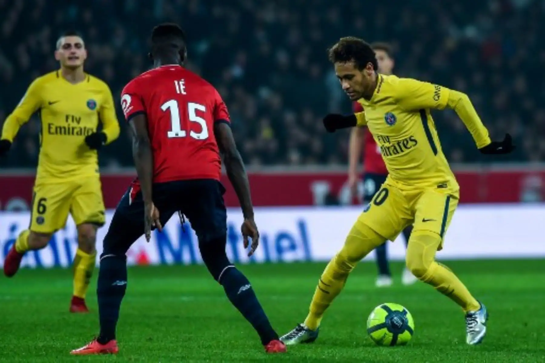 Partido de fútbol L1 francés entre Lille Losc y Paris Saint-Germain (PSG).Foto:AFP