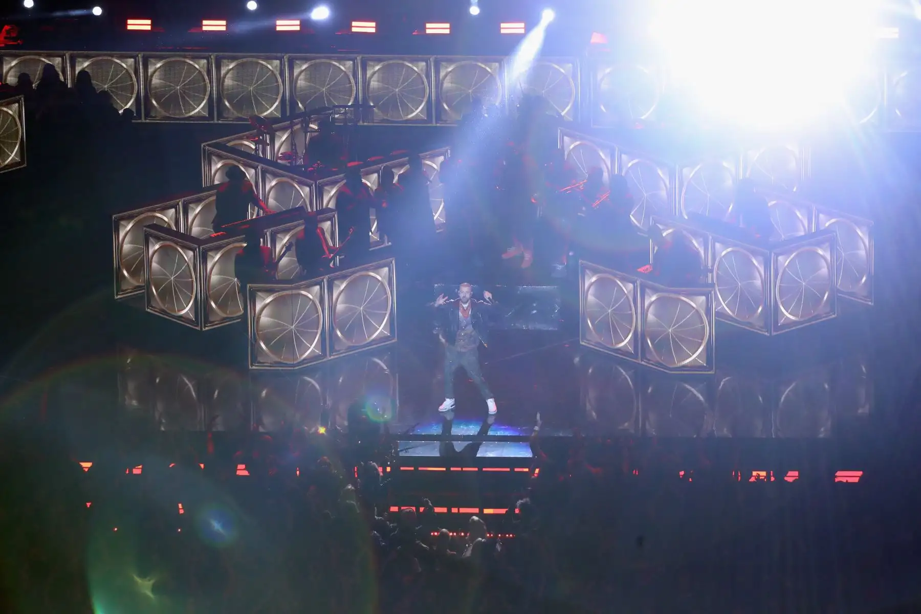 El espectacular show de Justin Timberlake en el Super Bowl. Foto: AFP