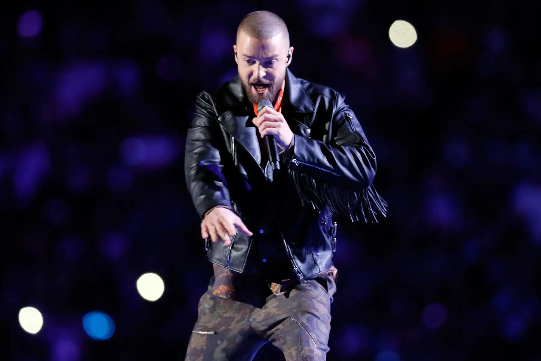 El espectacular show de Justin Timberlake en el Super Bowl. Foto: AFP