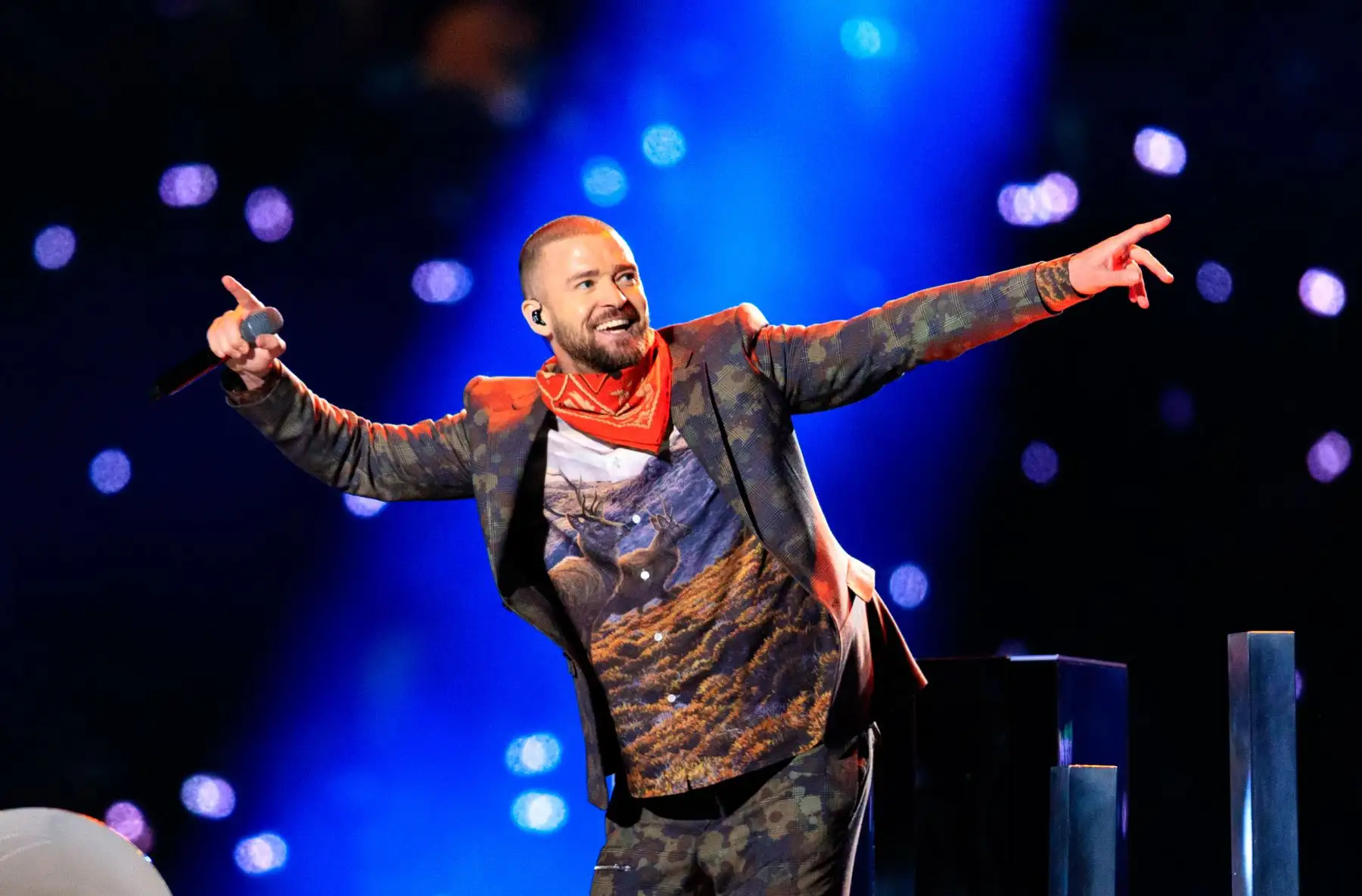 El espectacular show de Justin Timberlake en el Super Bowl. Foto: AFP